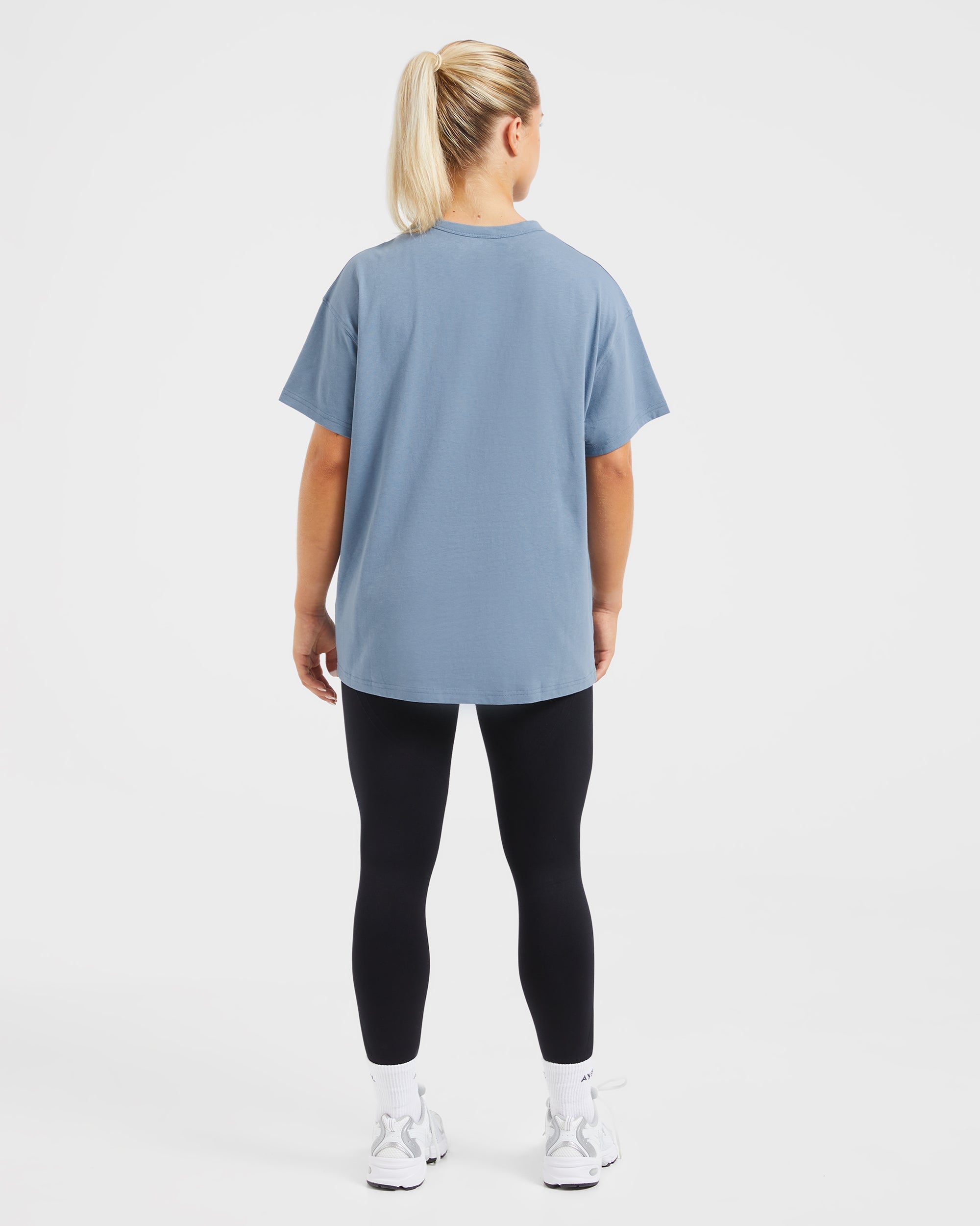 Varsity Oversized T Shirt - Blau