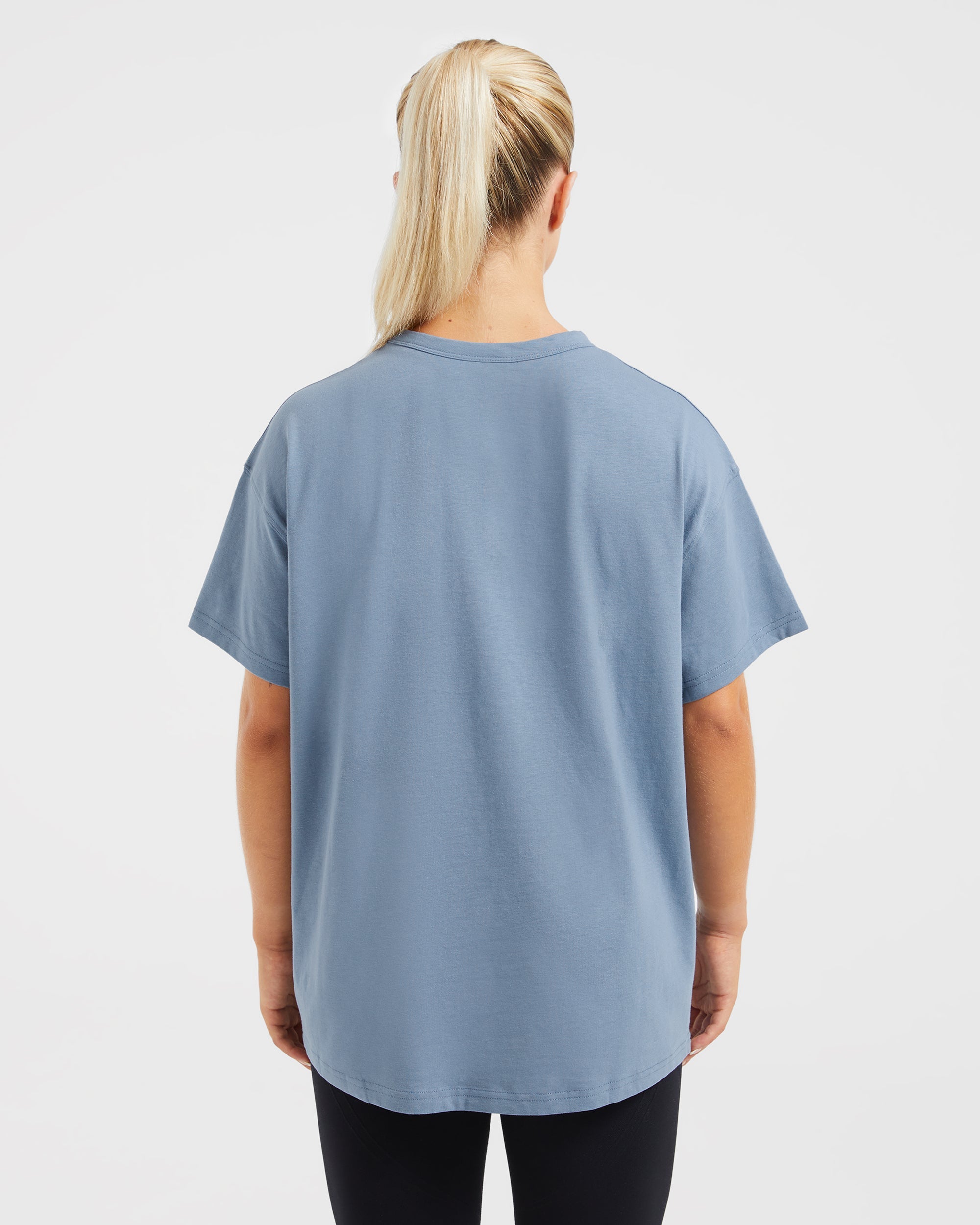 Varsity Oversized T Shirt - Blau