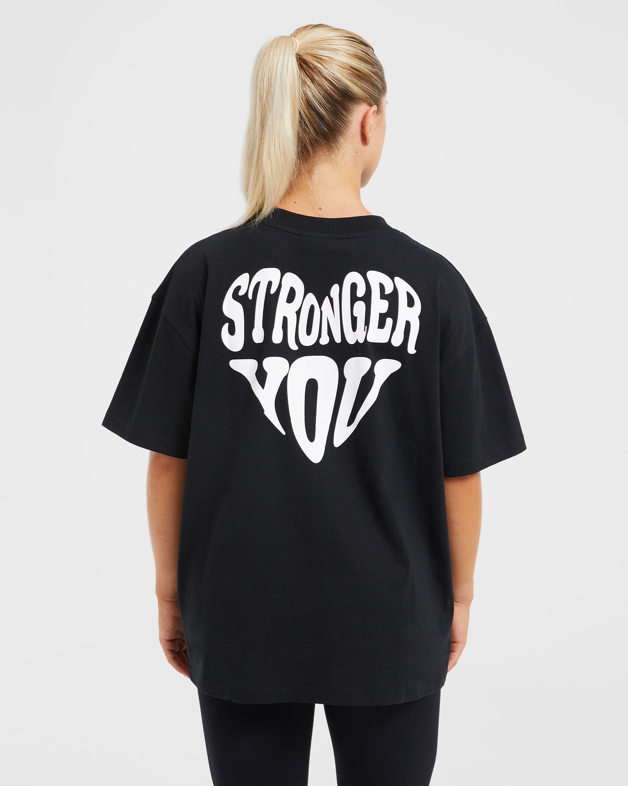 Stronger You Oversized T Shirt - Schwarz