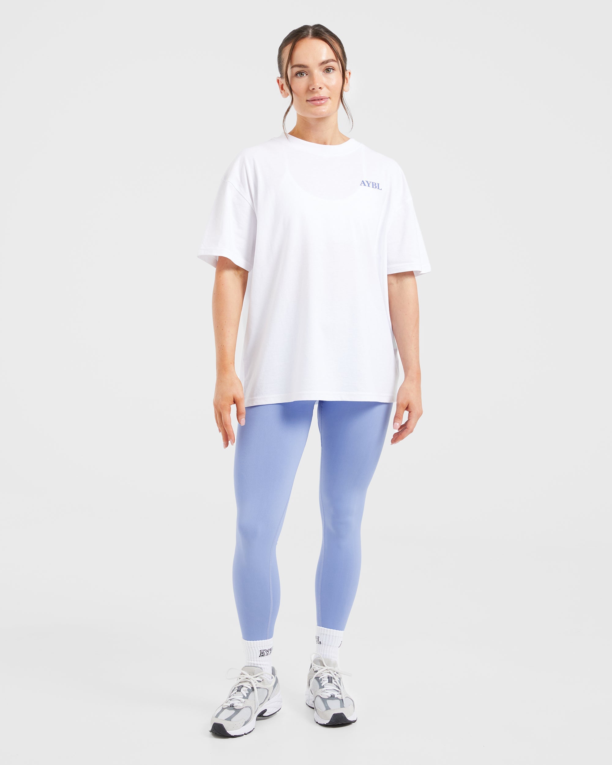 Do It For You Oversized T Shirt - Weiß/Blau