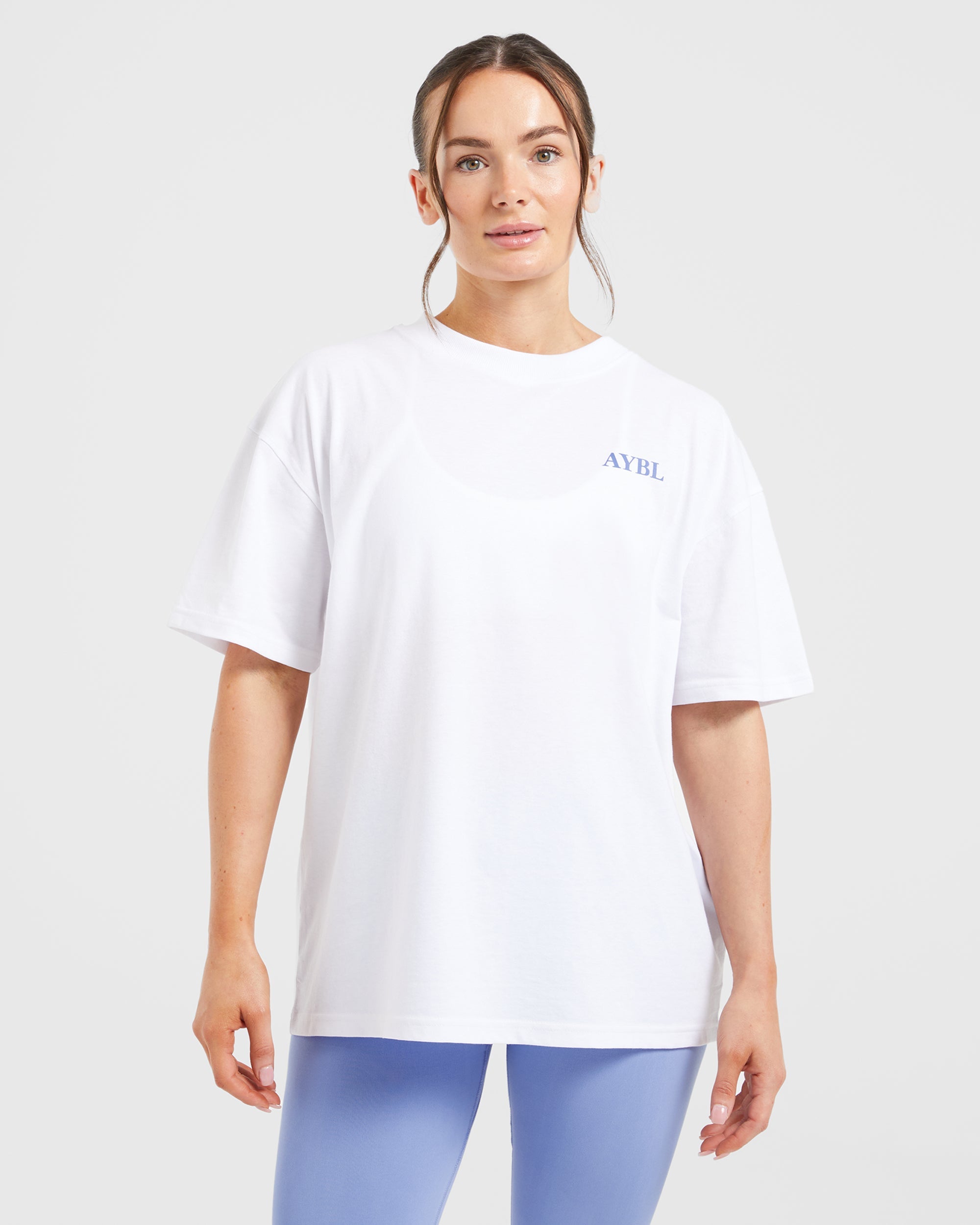 Do It For You Oversized T Shirt - Weiß/Blau