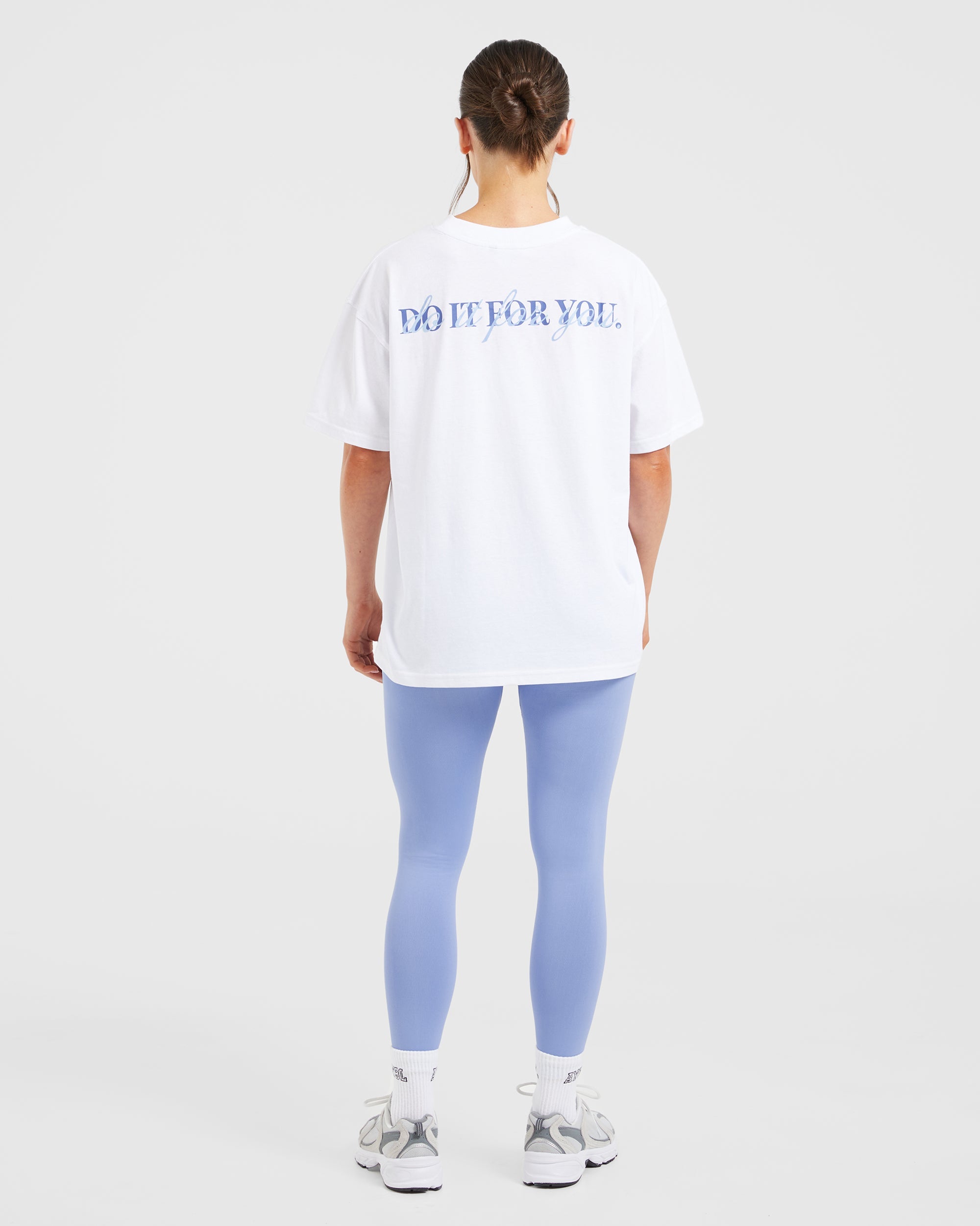 Do It For You Oversized T Shirt - Weiß/Blau