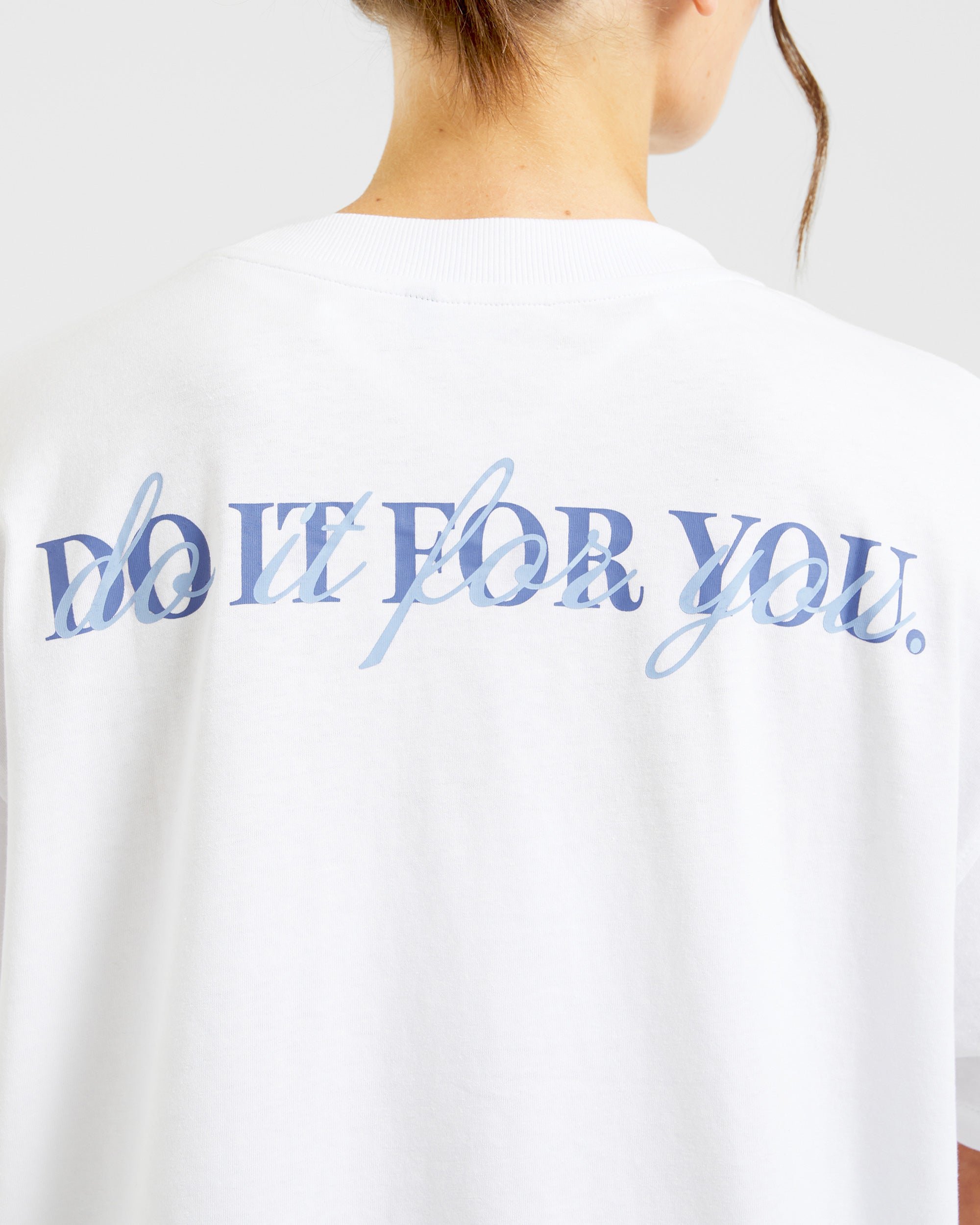 Do It For You Oversized T Shirt - Weiß/Blau