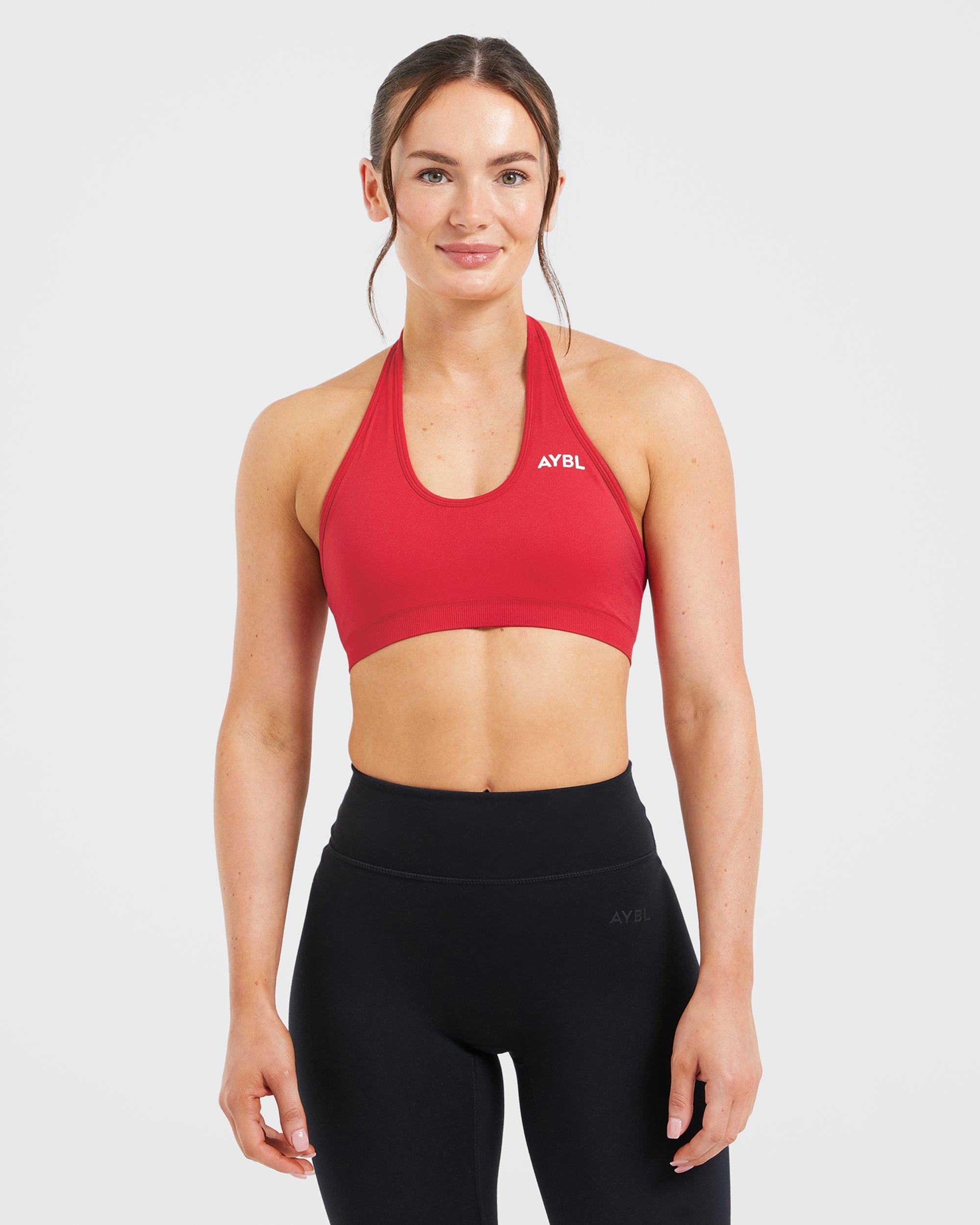 Essential Seamless Halterneck Sports Bra - Rot