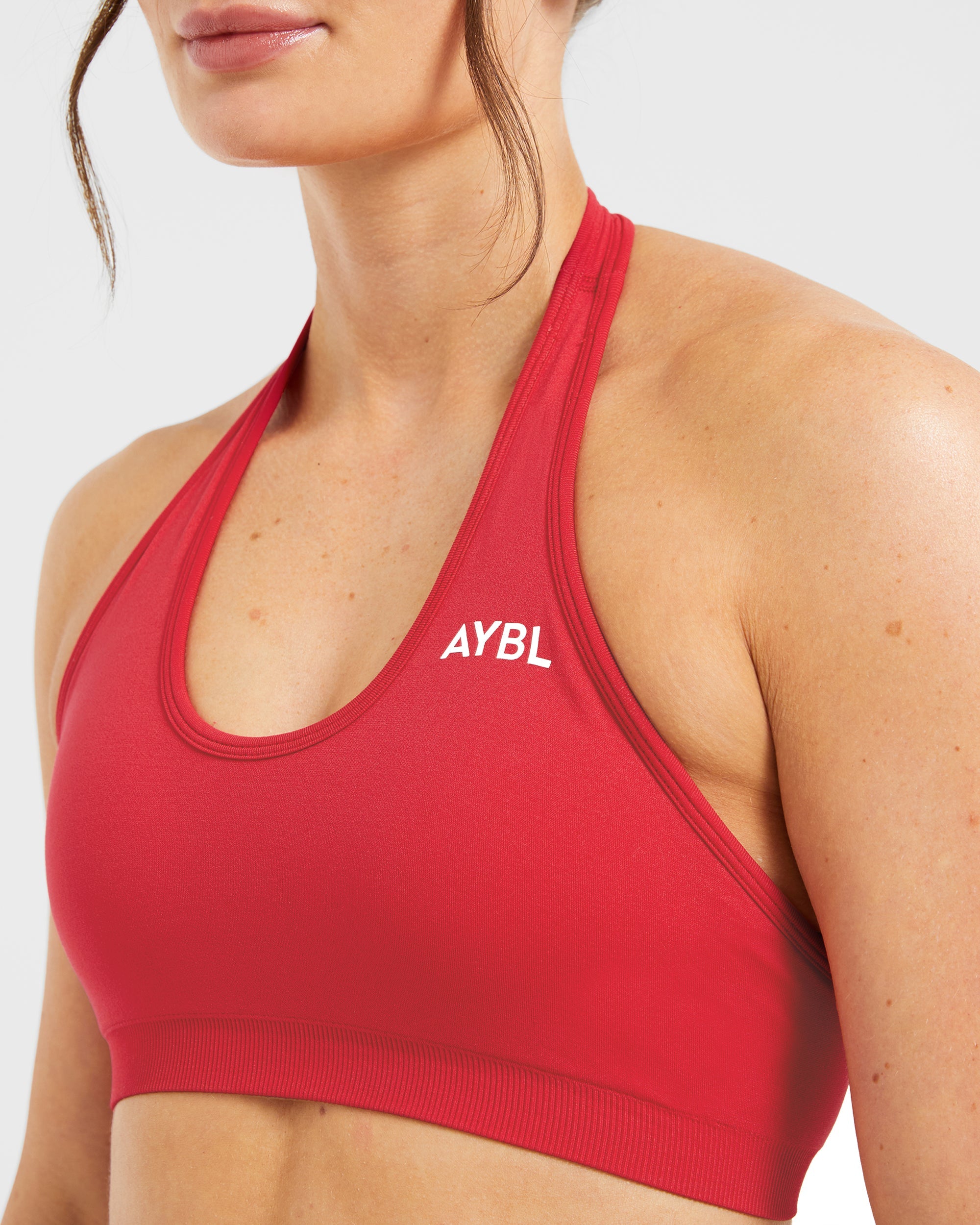 Essential Seamless Halterneck Sports Bra - Rot