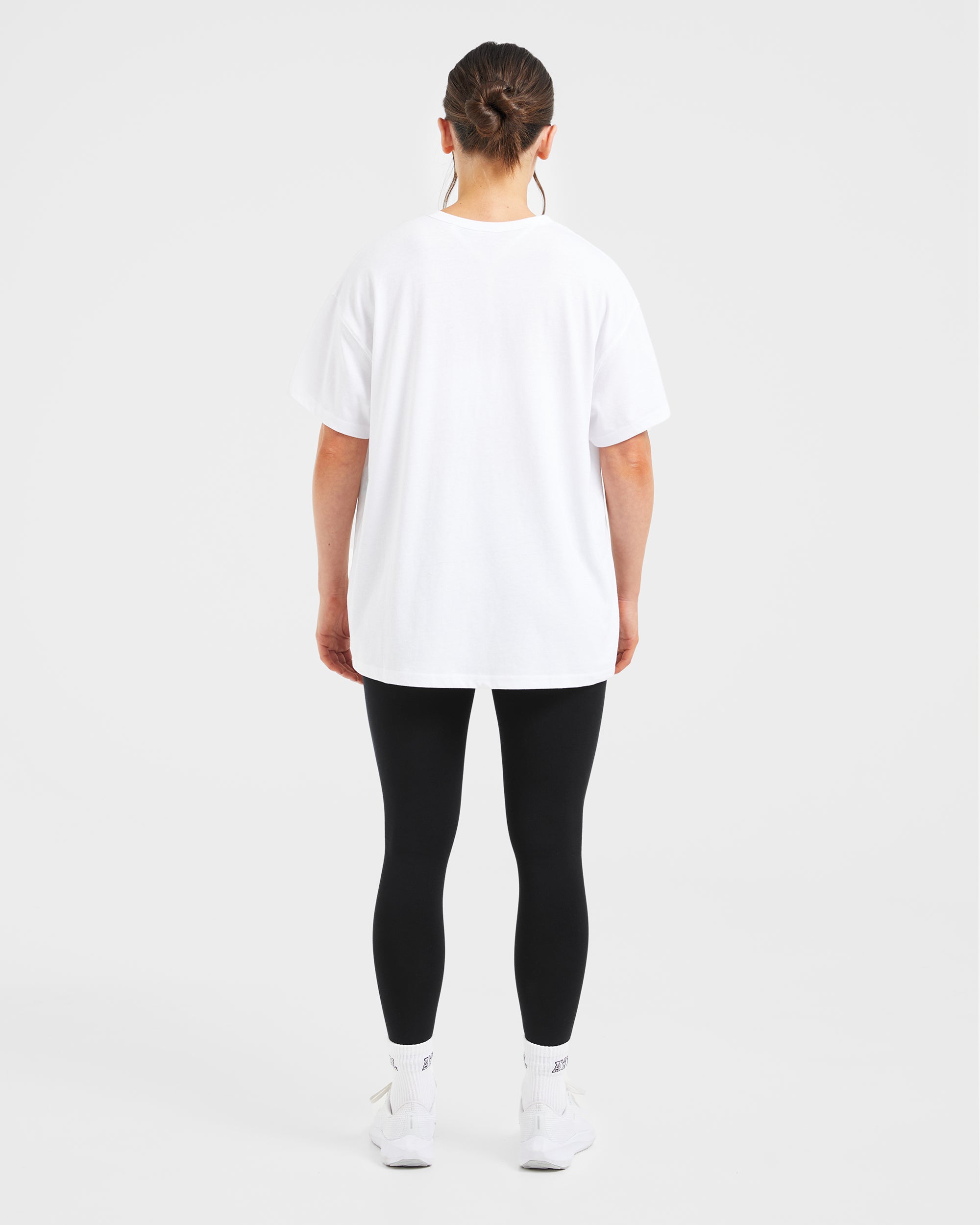 Varsity Oversized T Shirt - Weiß