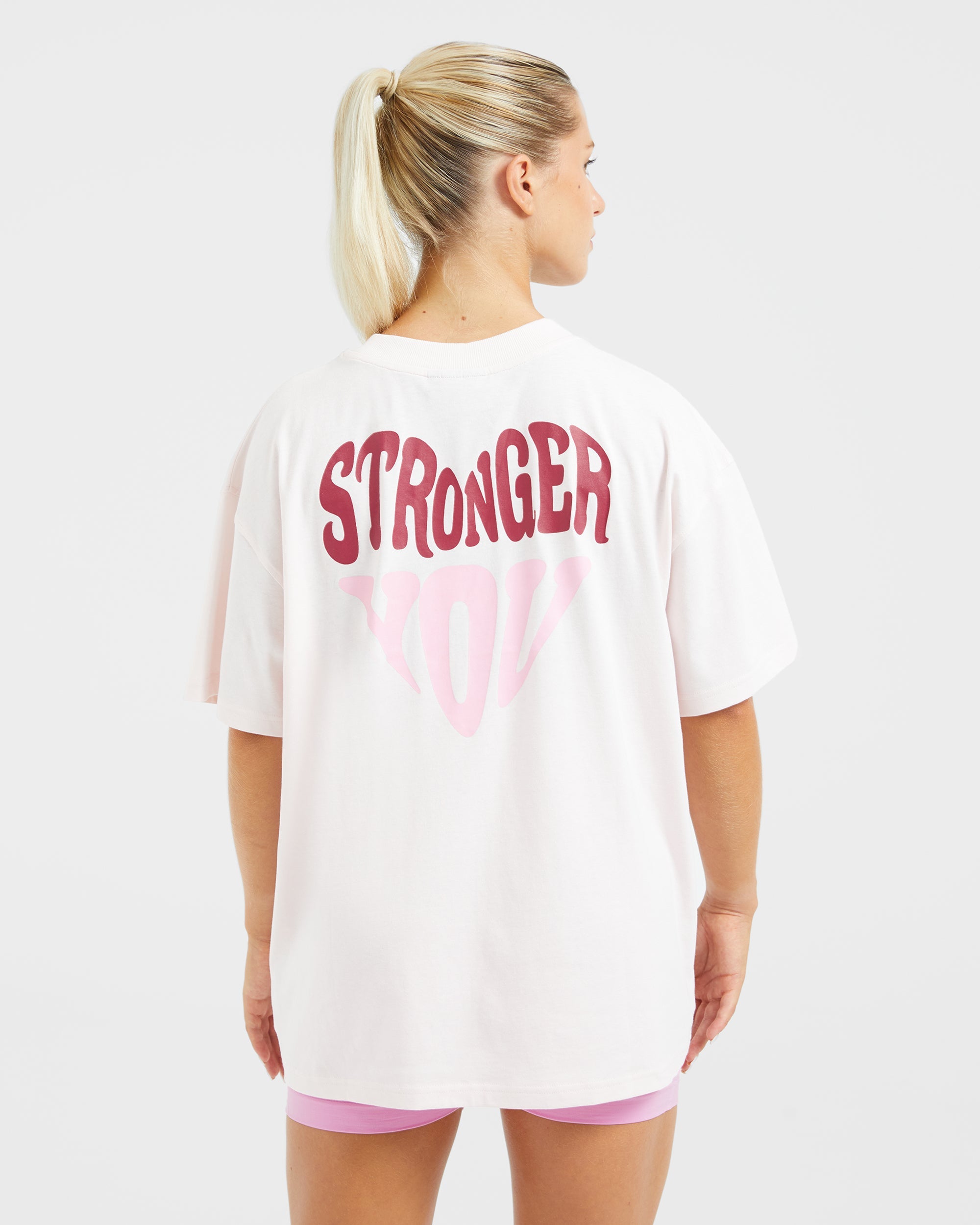 Stronger You Oversized T Shirt - Rosa