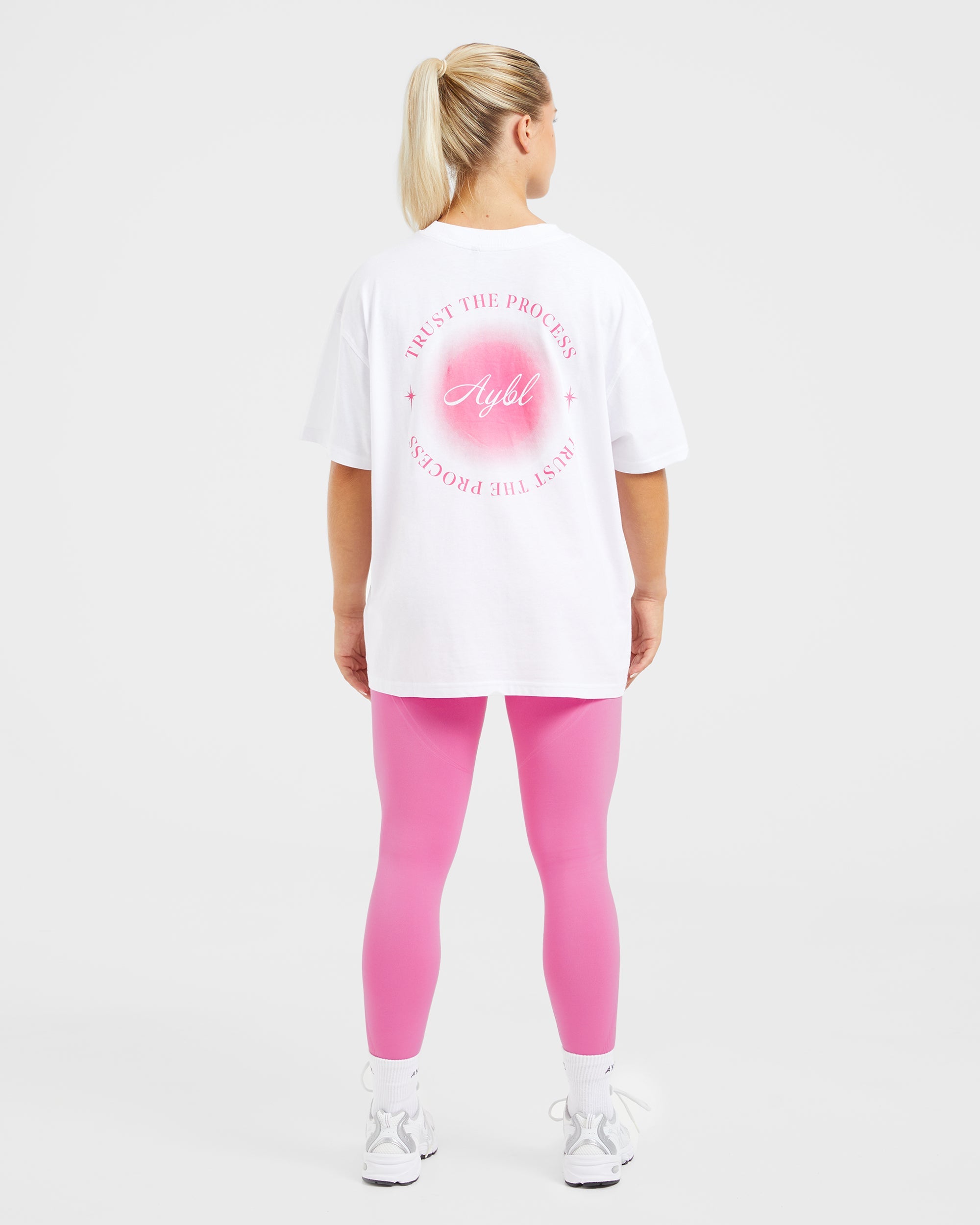 Manifest Oversized T Shirt - Weiß/Rosa