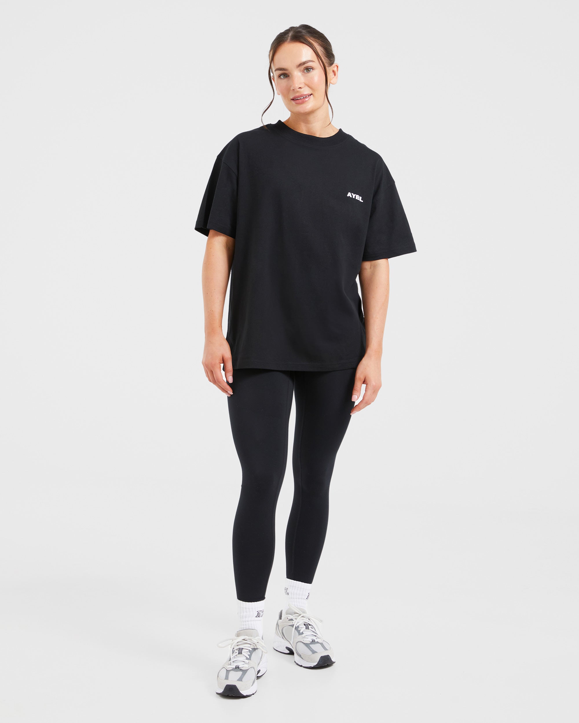 AYBL Lift Italic Oversized T Shirt - Schwarz