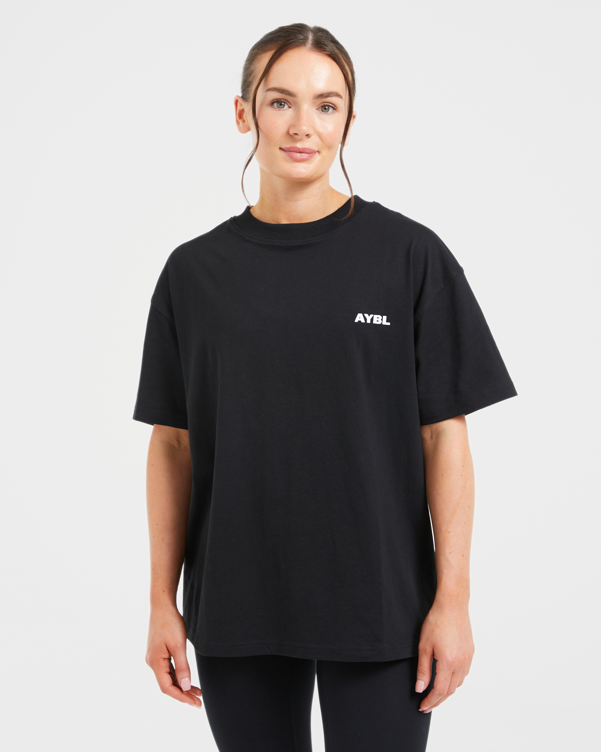 AYBL Lift Italic Oversized T Shirt - Schwarz