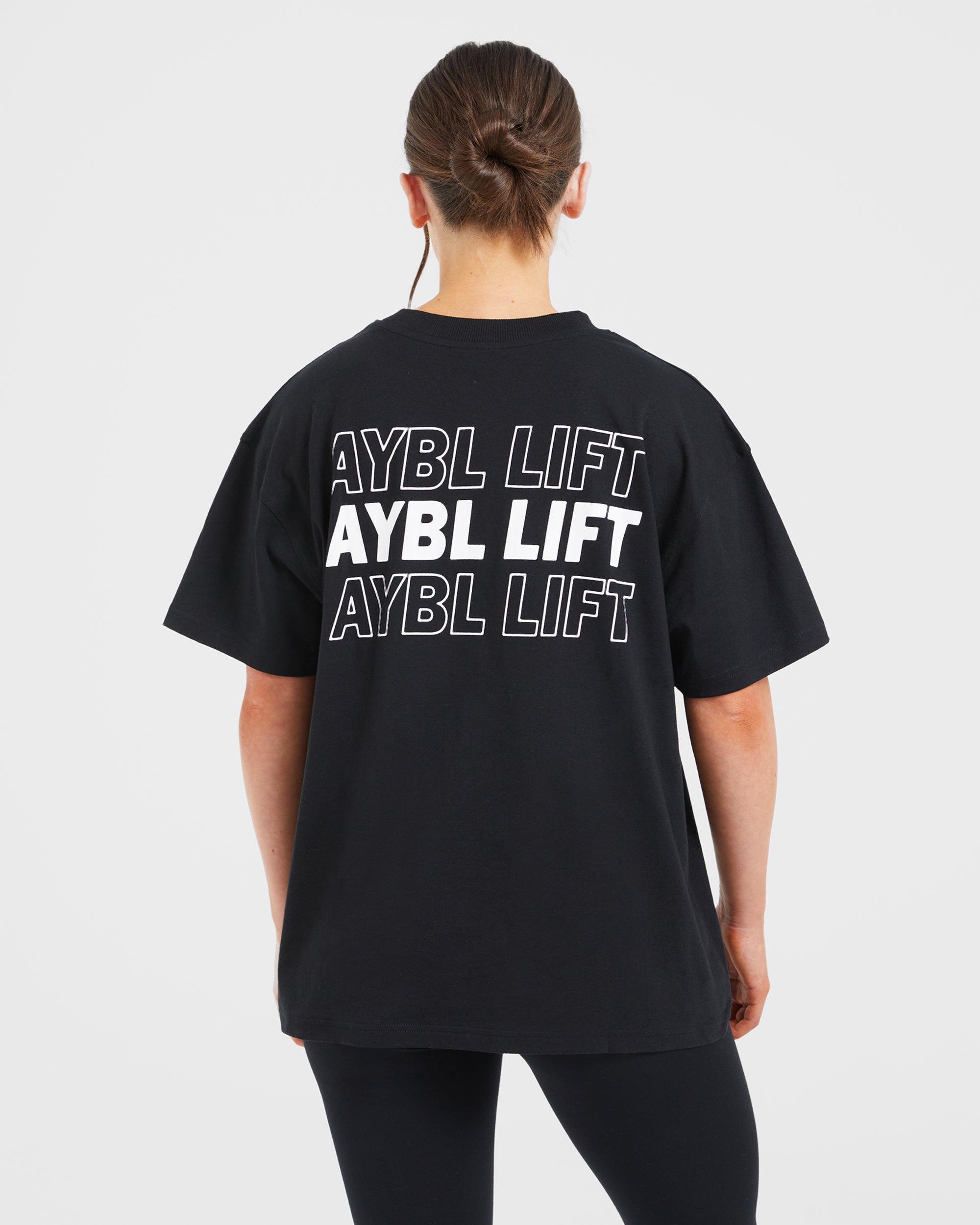 AYBL Lift Italic Oversized T Shirt - Schwarz