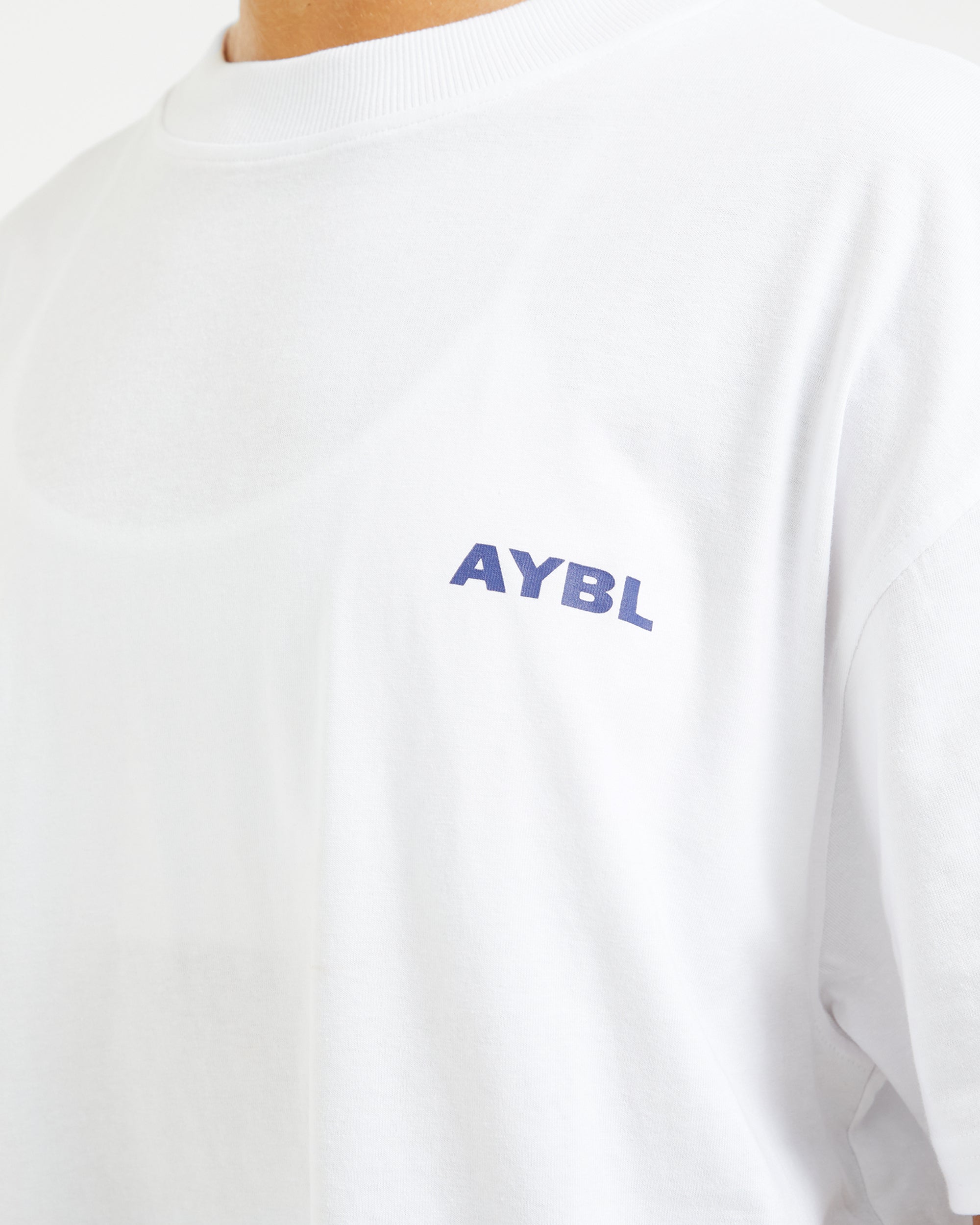 AYBL Lift Italic Oversized T Shirt - Weiß/Navy