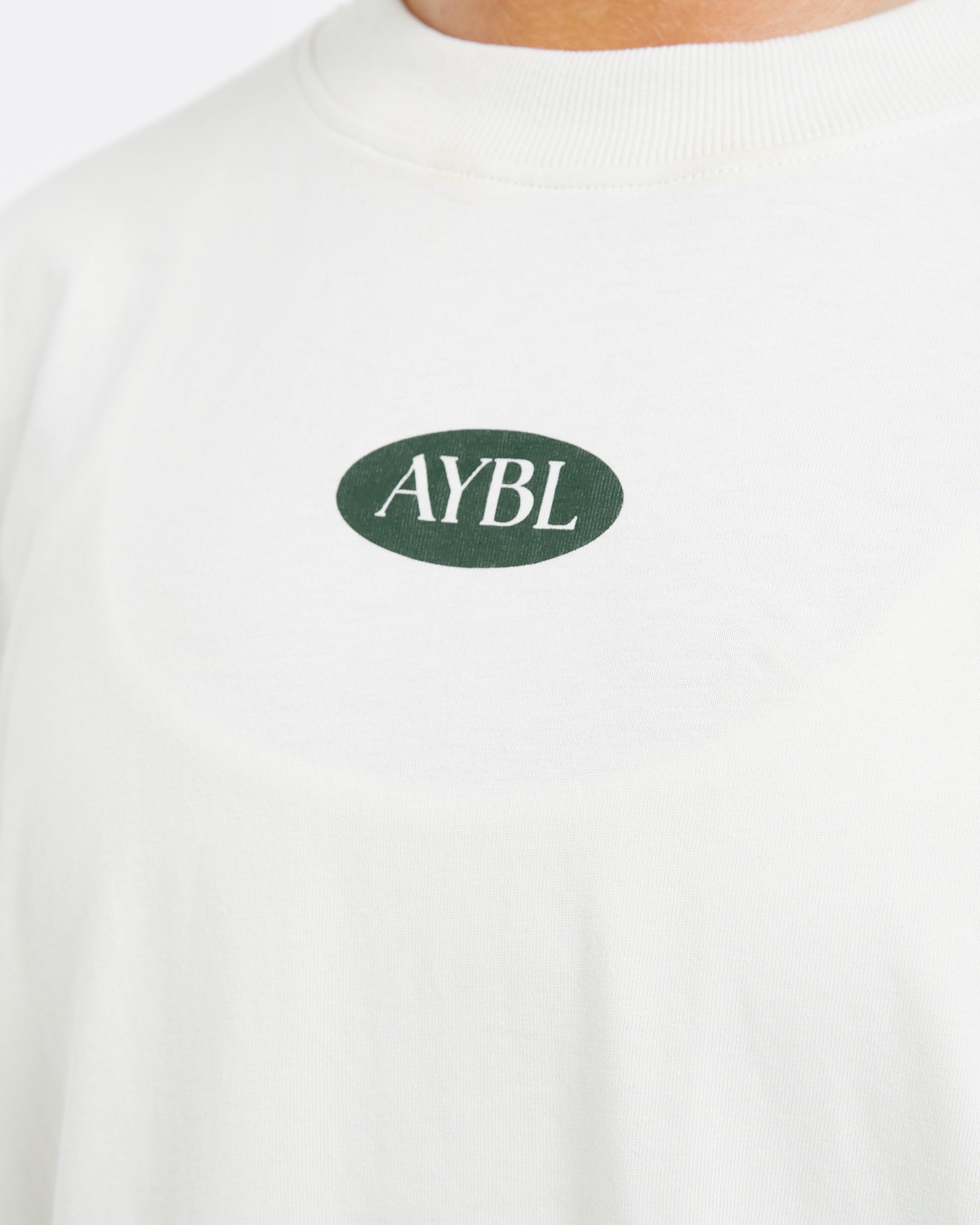 AYBL Lifestyle Oversized T Shirt - Off Weiß/Forest Grün