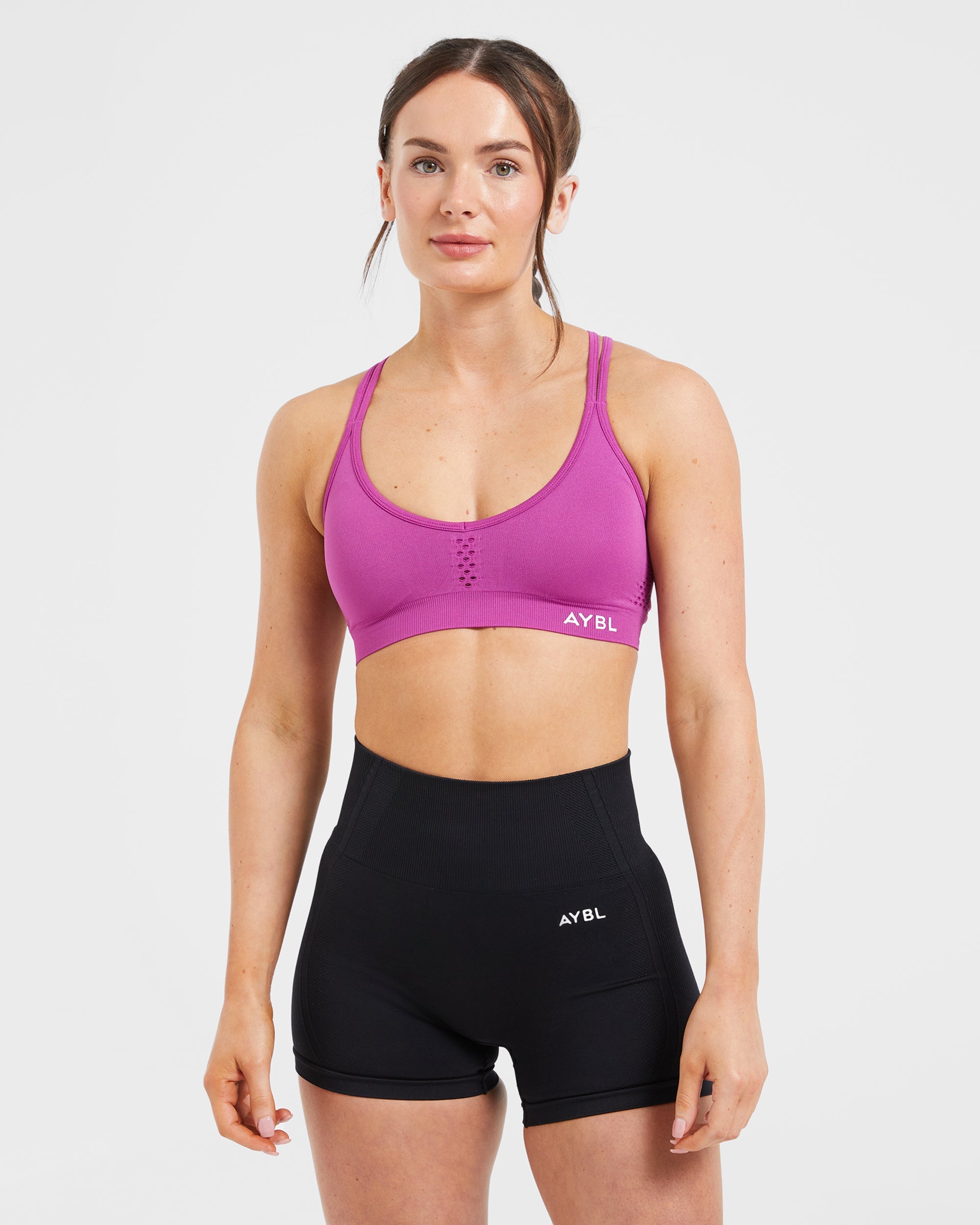 Essential Seamless Strappy Sports Bra - Magenta