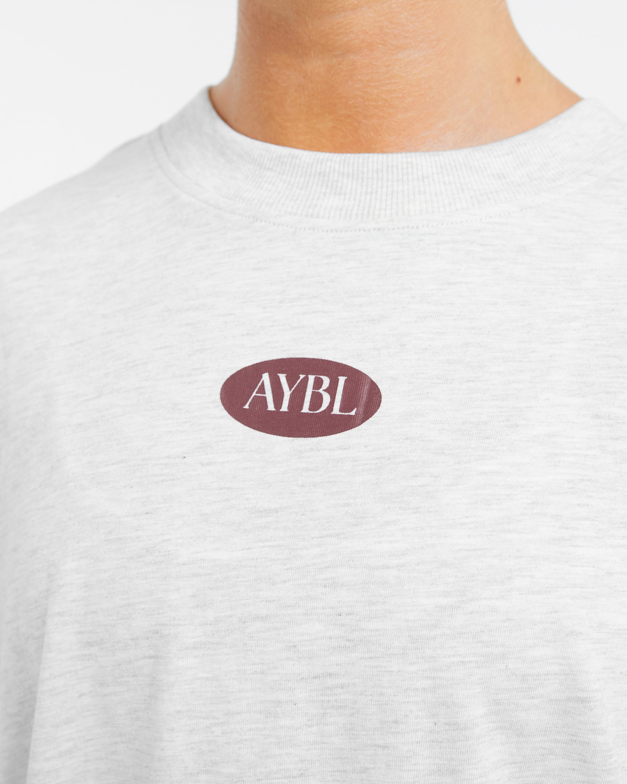 AYBL Lifestyle Oversized T Shirt - Heather Grau/Burgundy