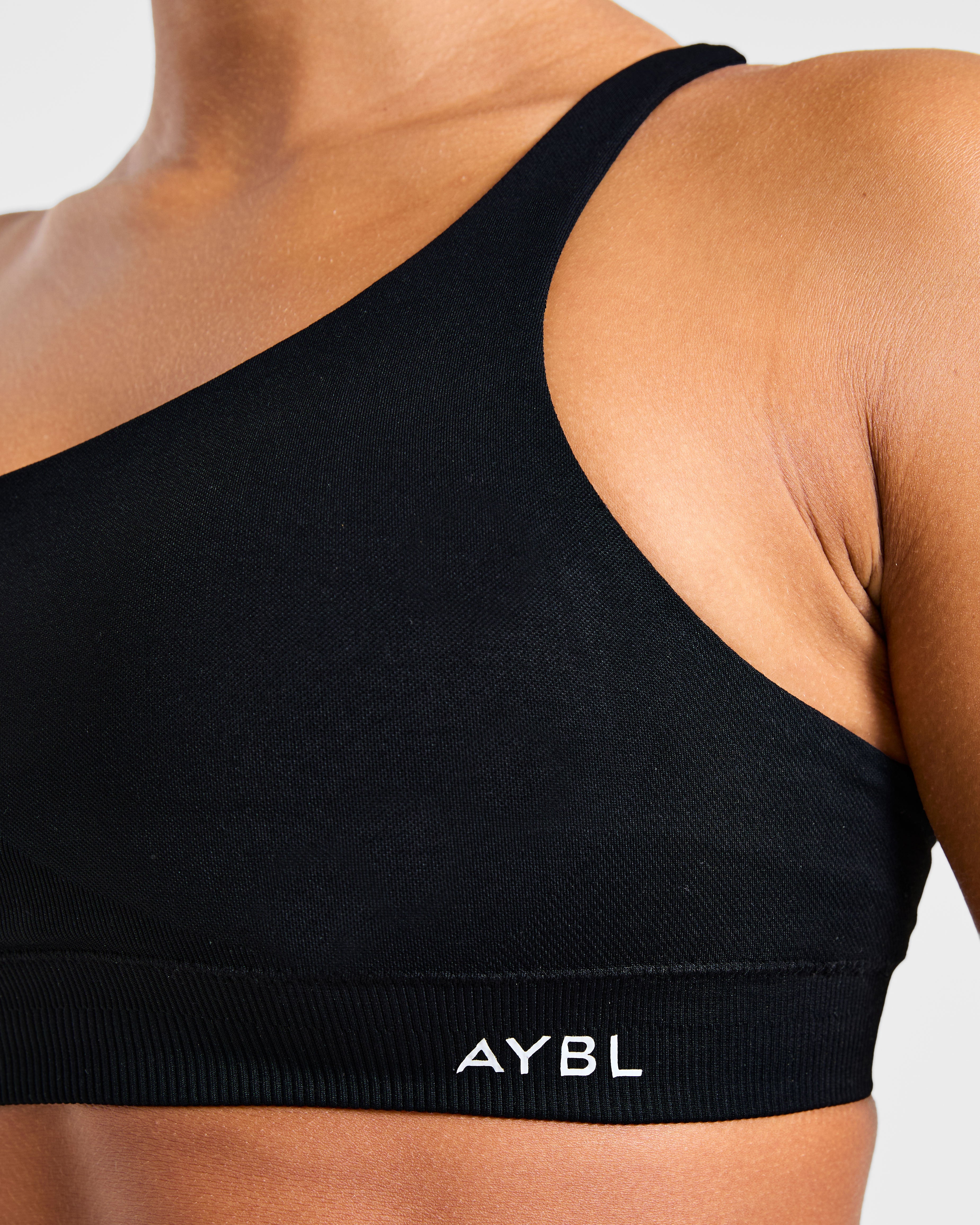 Enhance Seamless One Shoulder Sports Bra - Schwarz