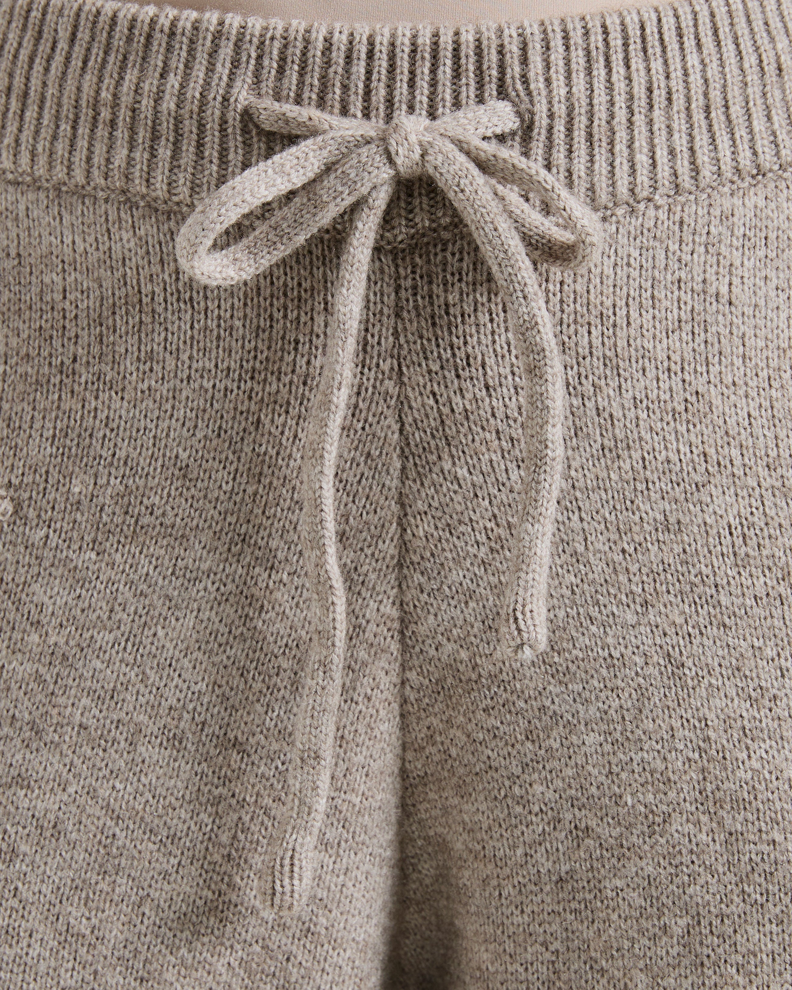 Soft Oversized Knitted Straight Leg Joggers - Braun Marl