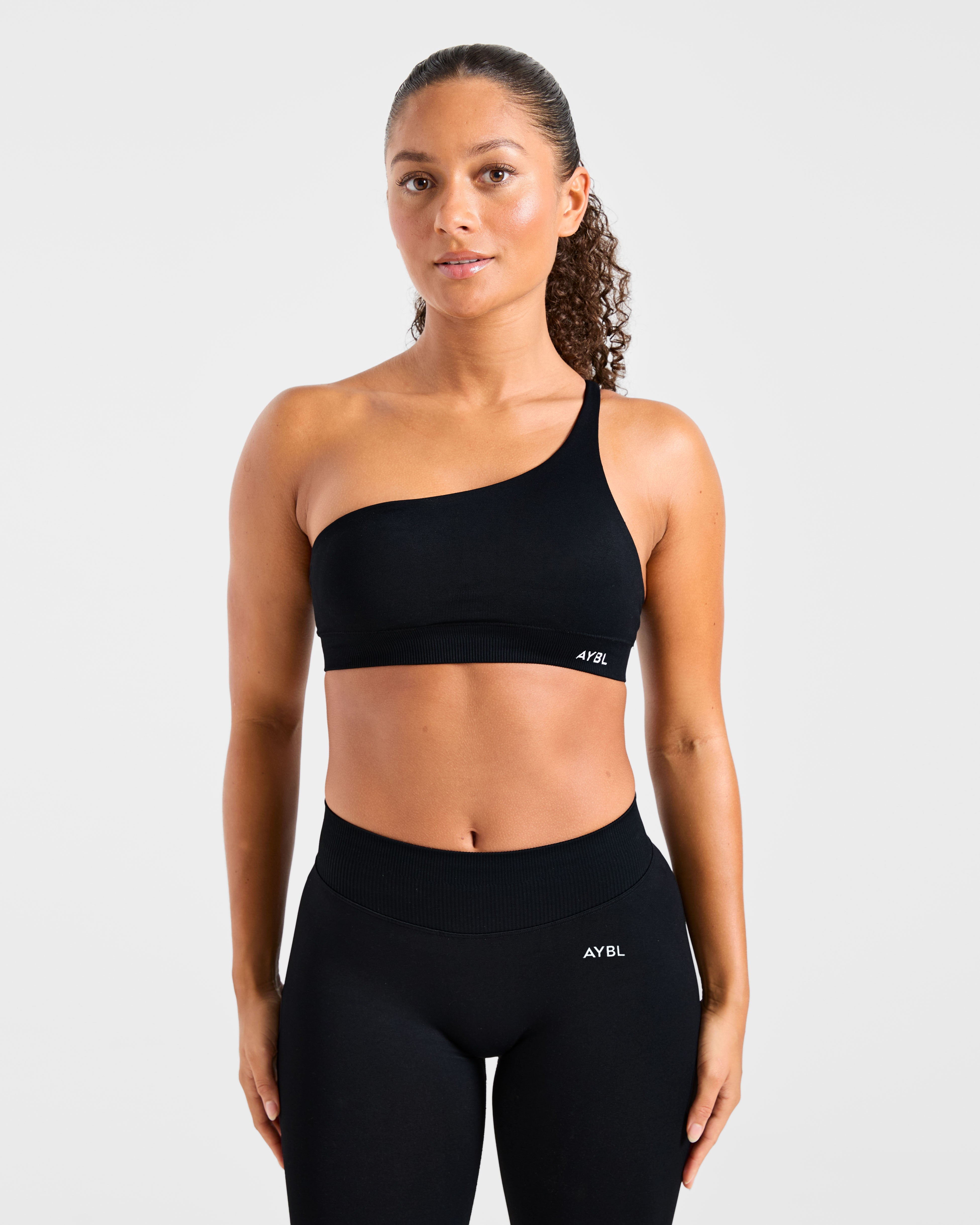 Enhance Seamless One Shoulder Sports Bra - Schwarz