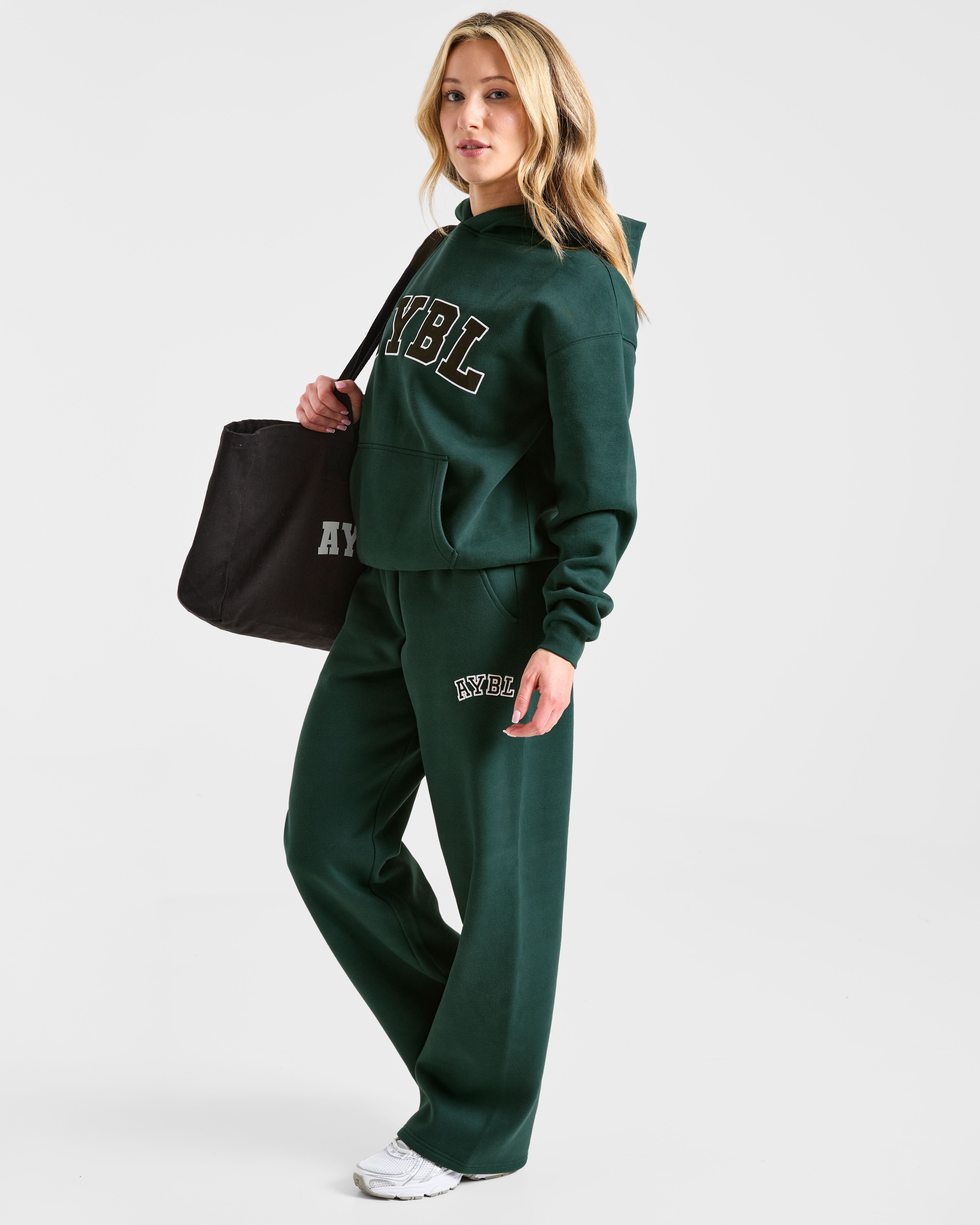 Varsity 2.0 Oversized Straight Leg Joggers - Deep Forest