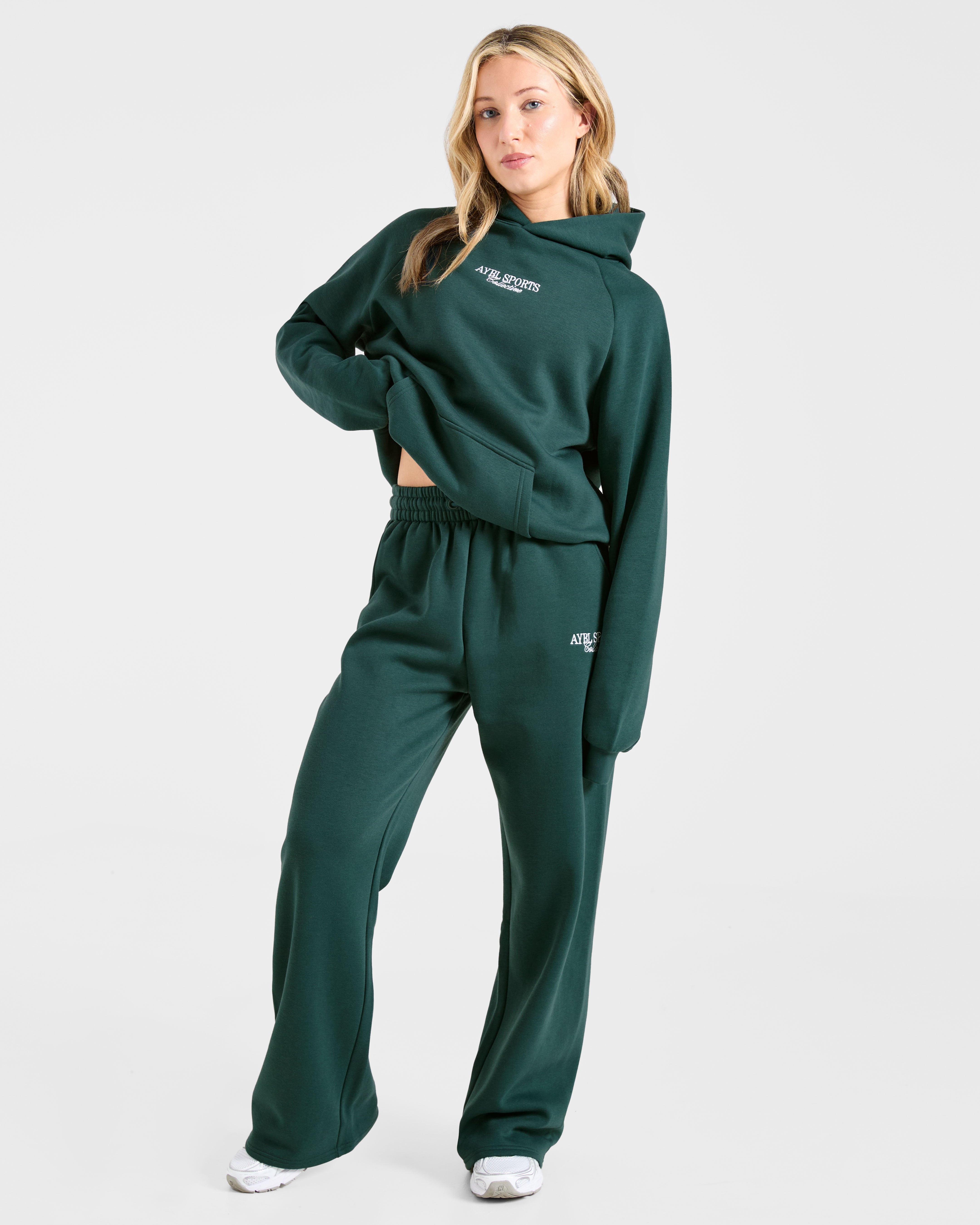 Sports Collective Oversized Straight Leg Joggers - Deep Forest