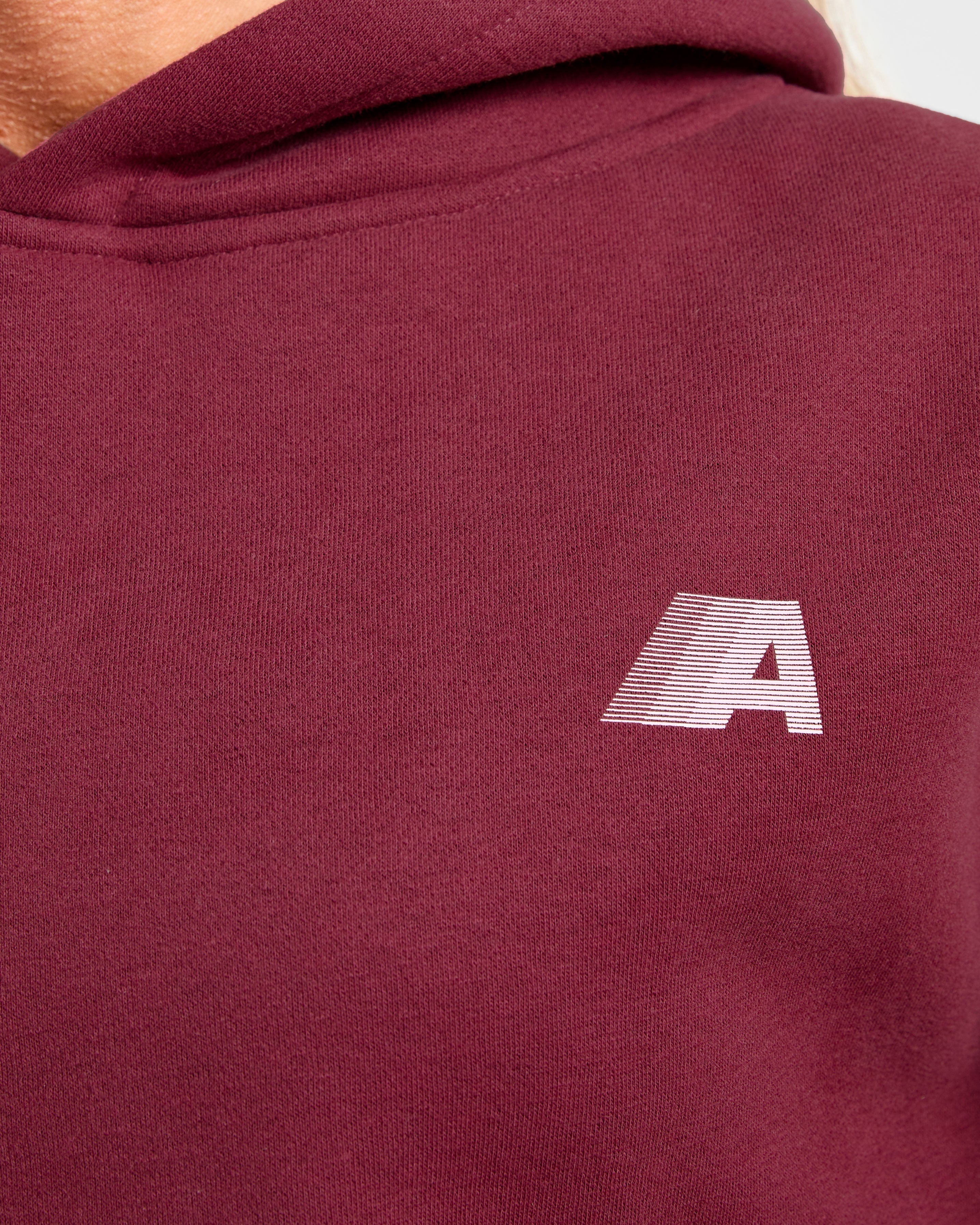 Retro Athletics Oversized Hoodie - Deep Raspberry/Rosa