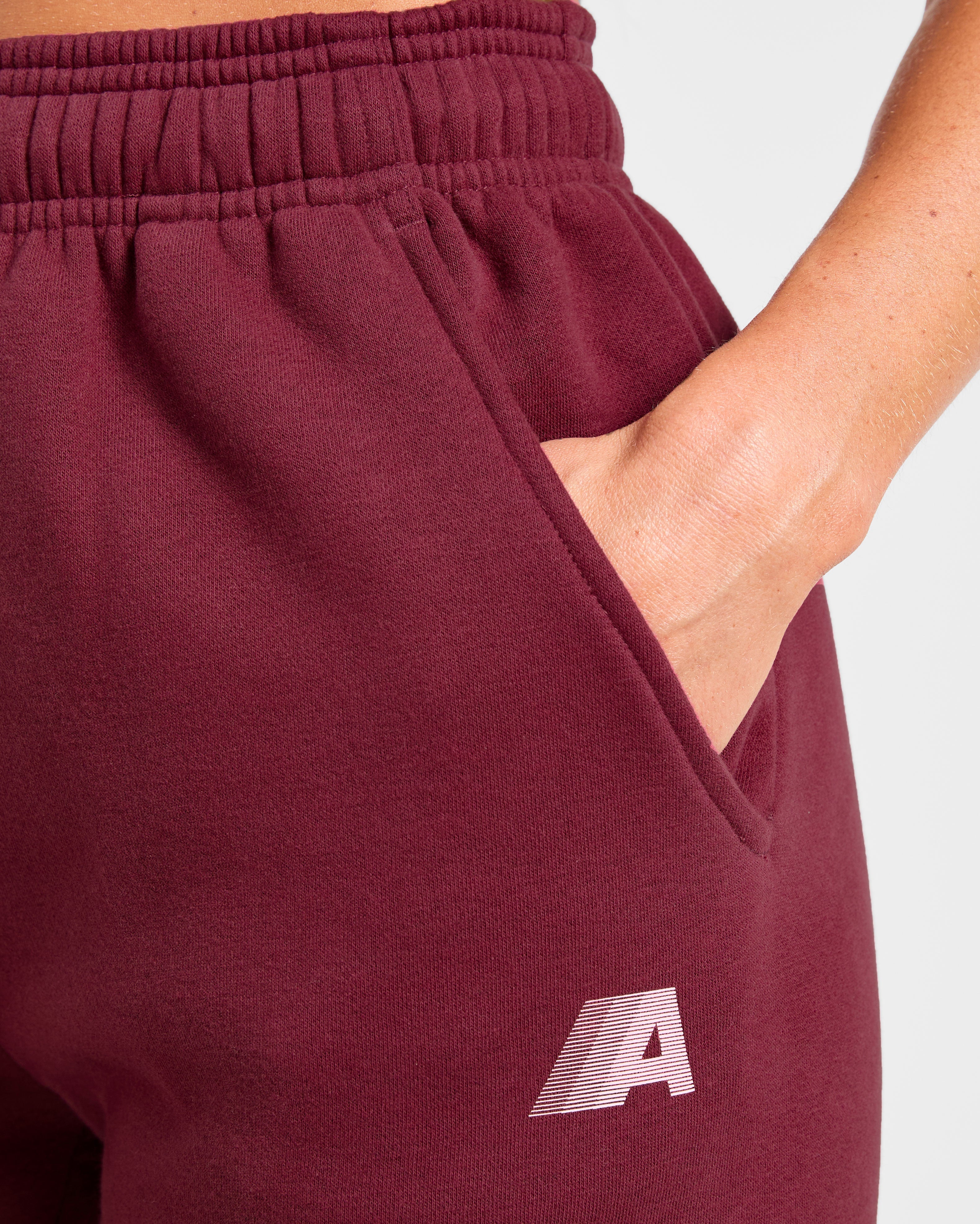 Retro Athletics Oversized Joggers - Deep Raspberry/Rosa
