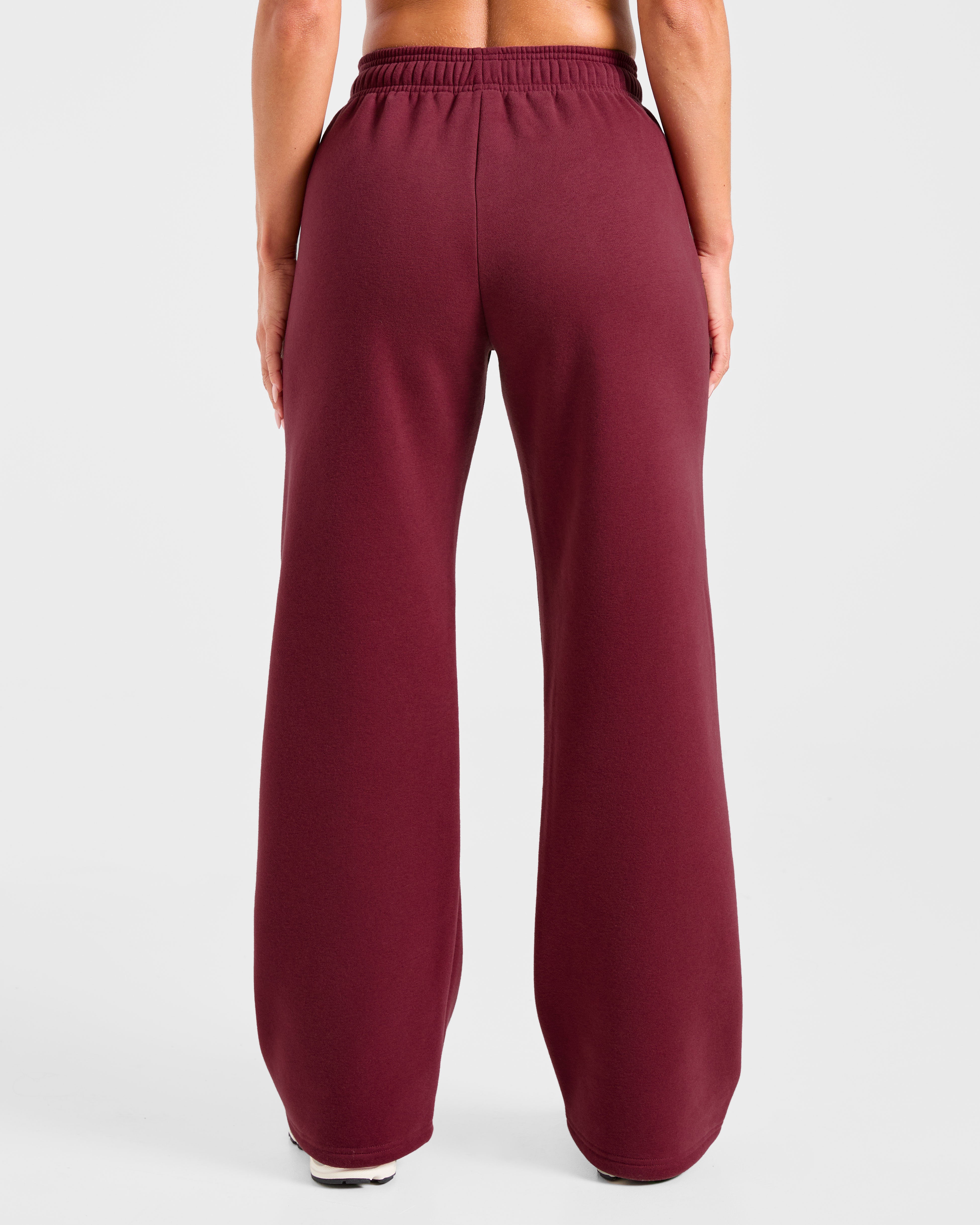 Retro Athletics Oversized Straight Leg Joggers - Deep Raspberry/Rosa