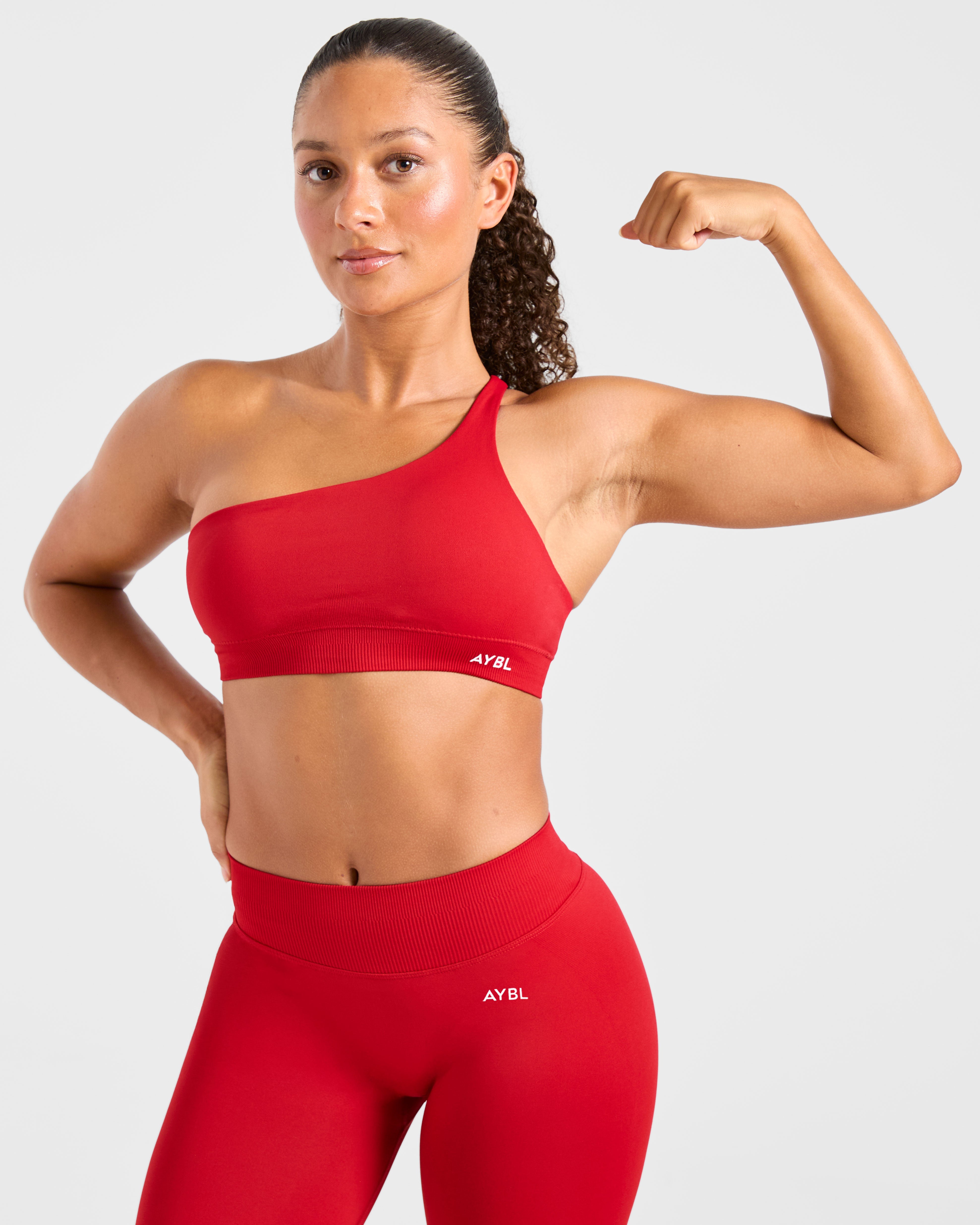 Enhance Seamless One Shoulder Sports Bra - Rot