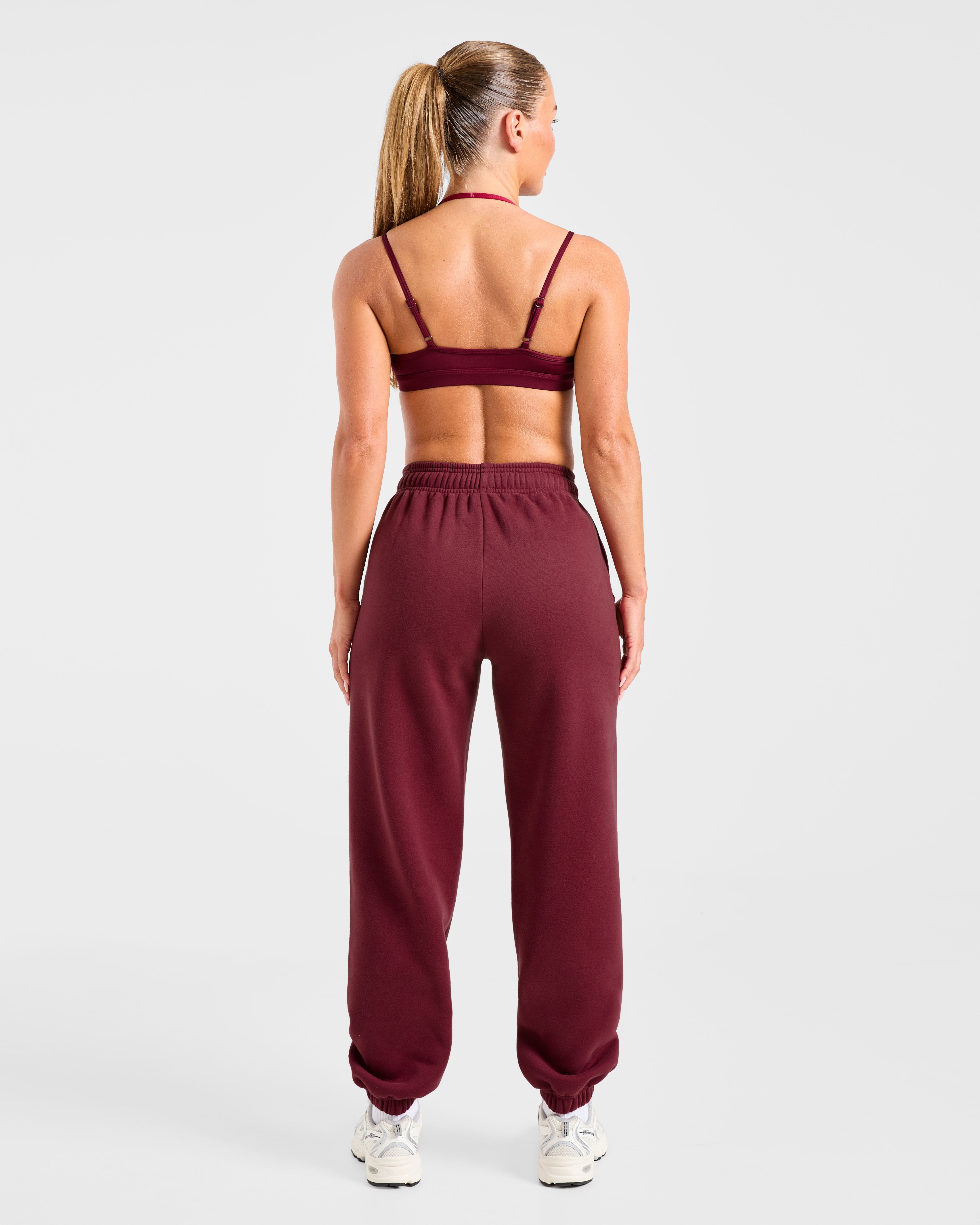Retro Athletics Oversized Joggers - Deep Raspberry/Rosa