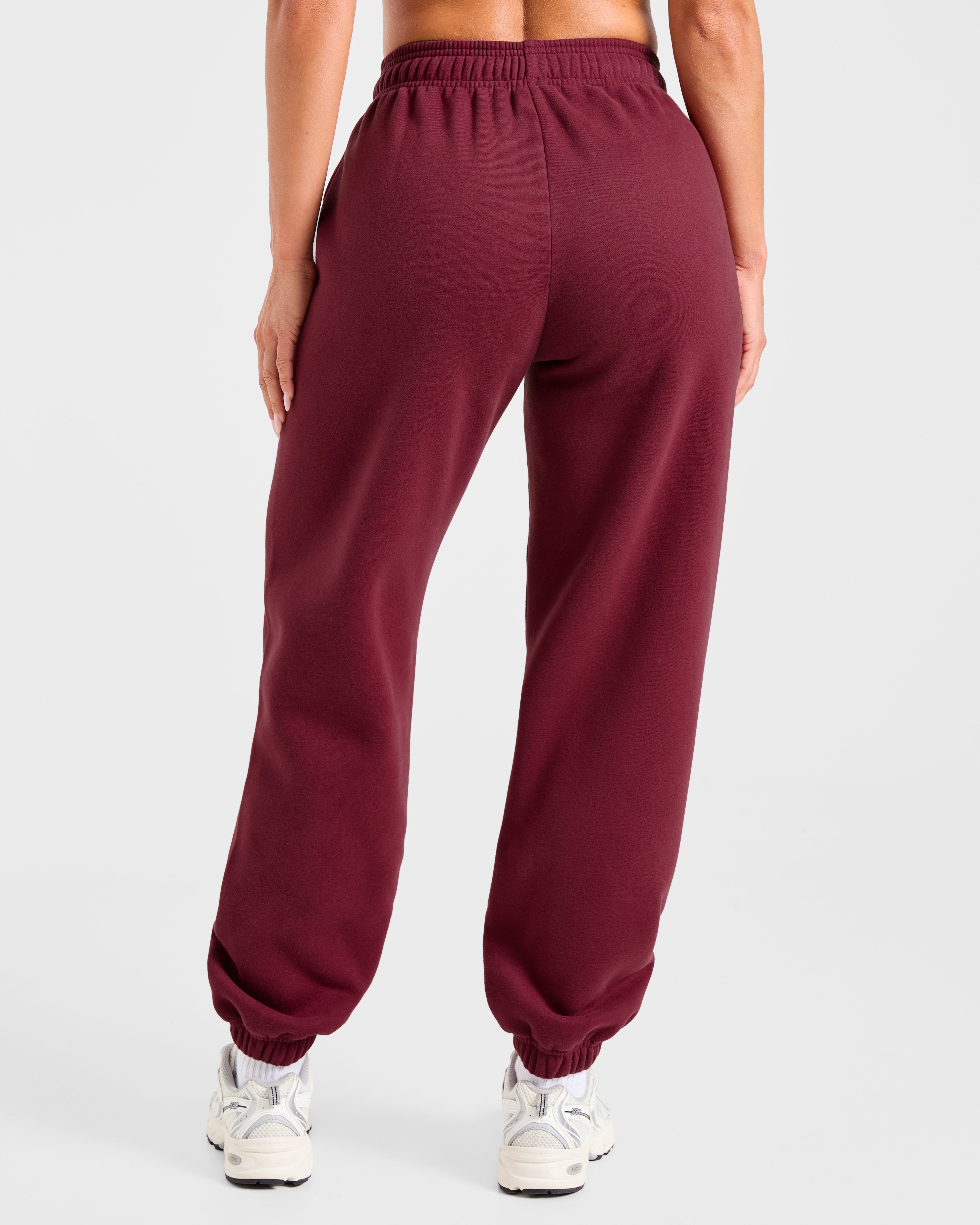 Retro Athletics Oversized Joggers - Deep Raspberry/Rosa