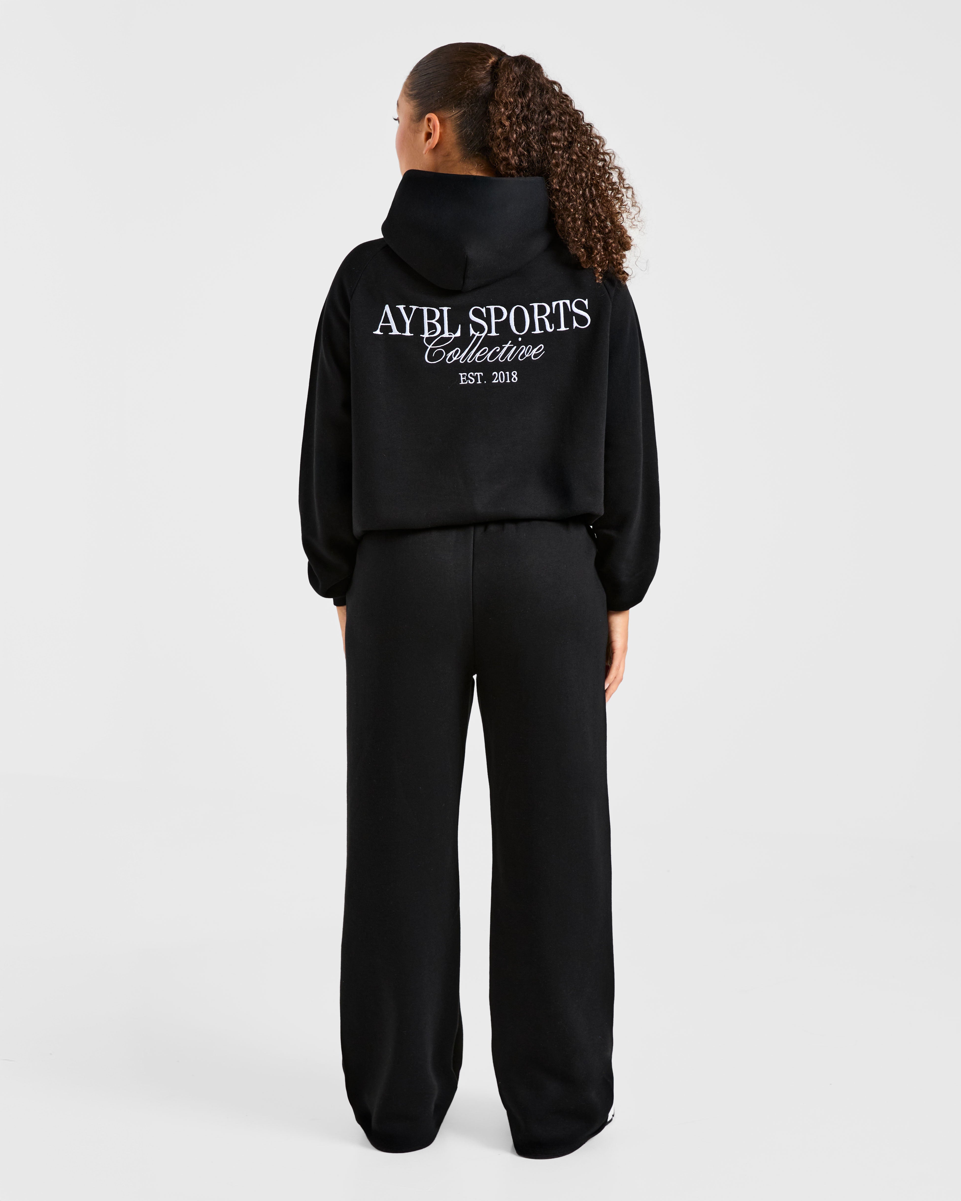 Sports Collective Oversized Straight Leg Joggers - Schwarz