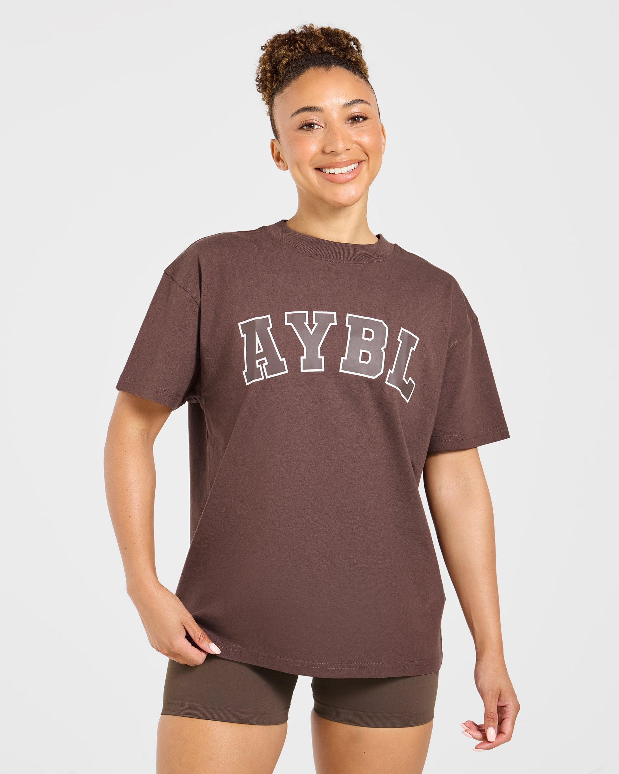 Varsity 2.0 Oversized T Shirt - Braun