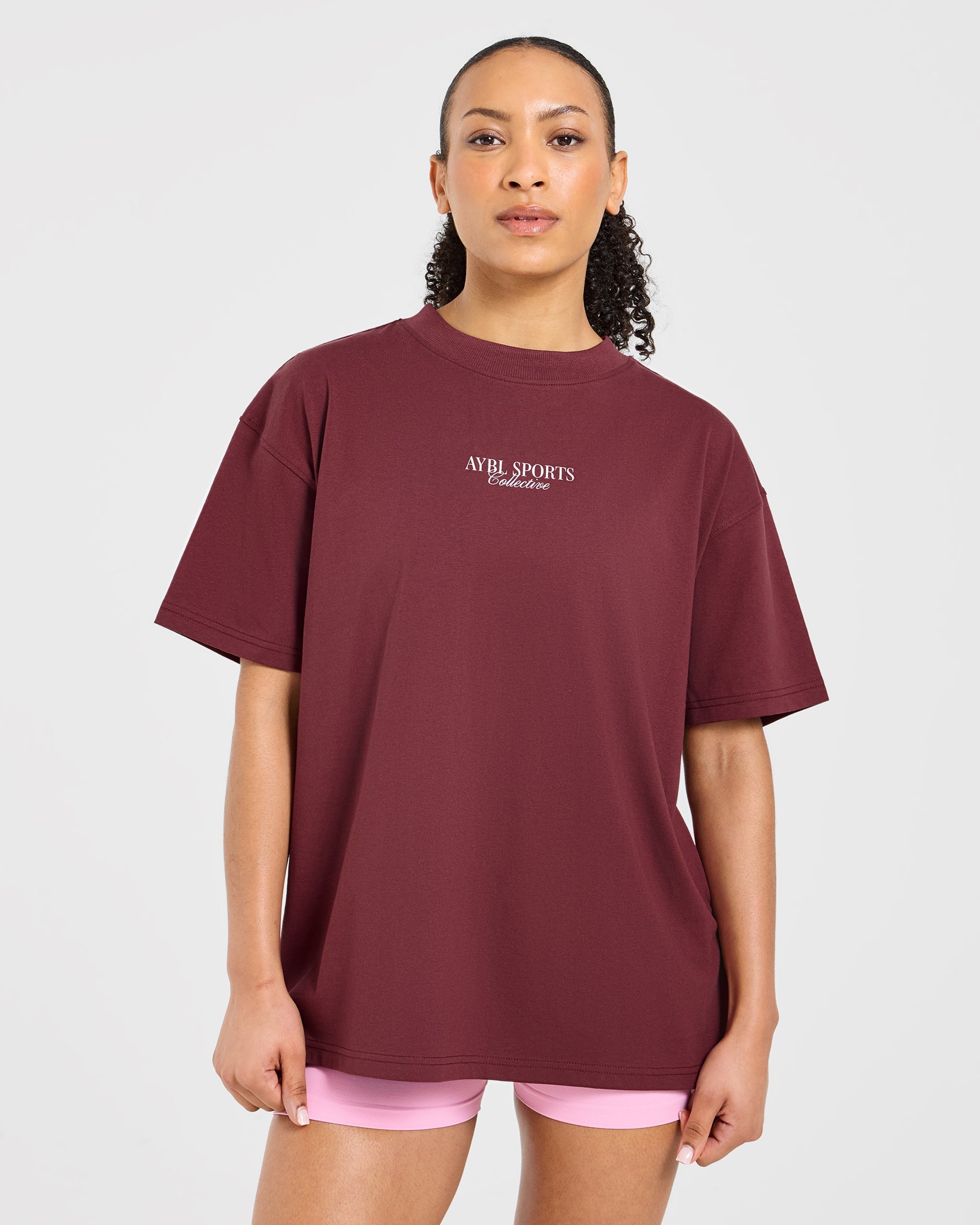 Sports Collective Oversized T Shirt - Rot Wine