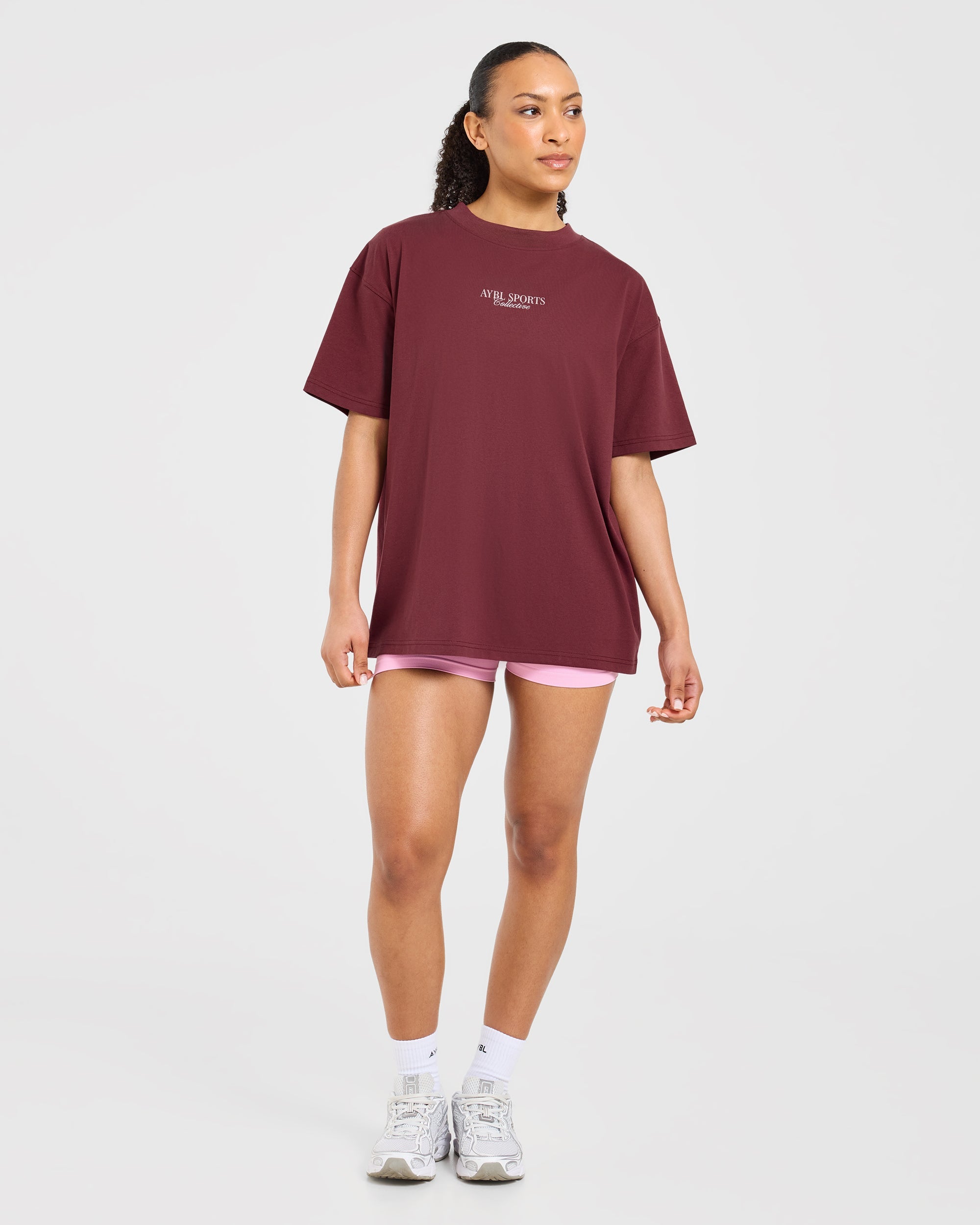 Sports Collective Oversized T Shirt - Rot Wine