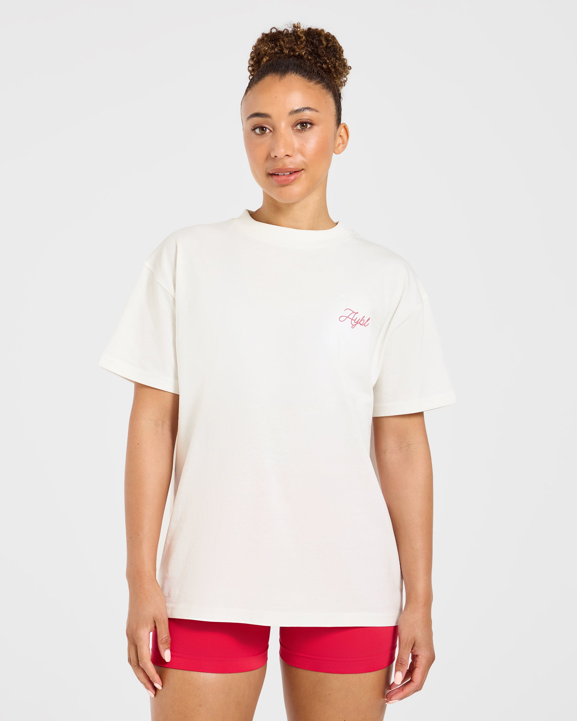 AYBL Lift Lodge Oversized T Shirt - Off Weiß