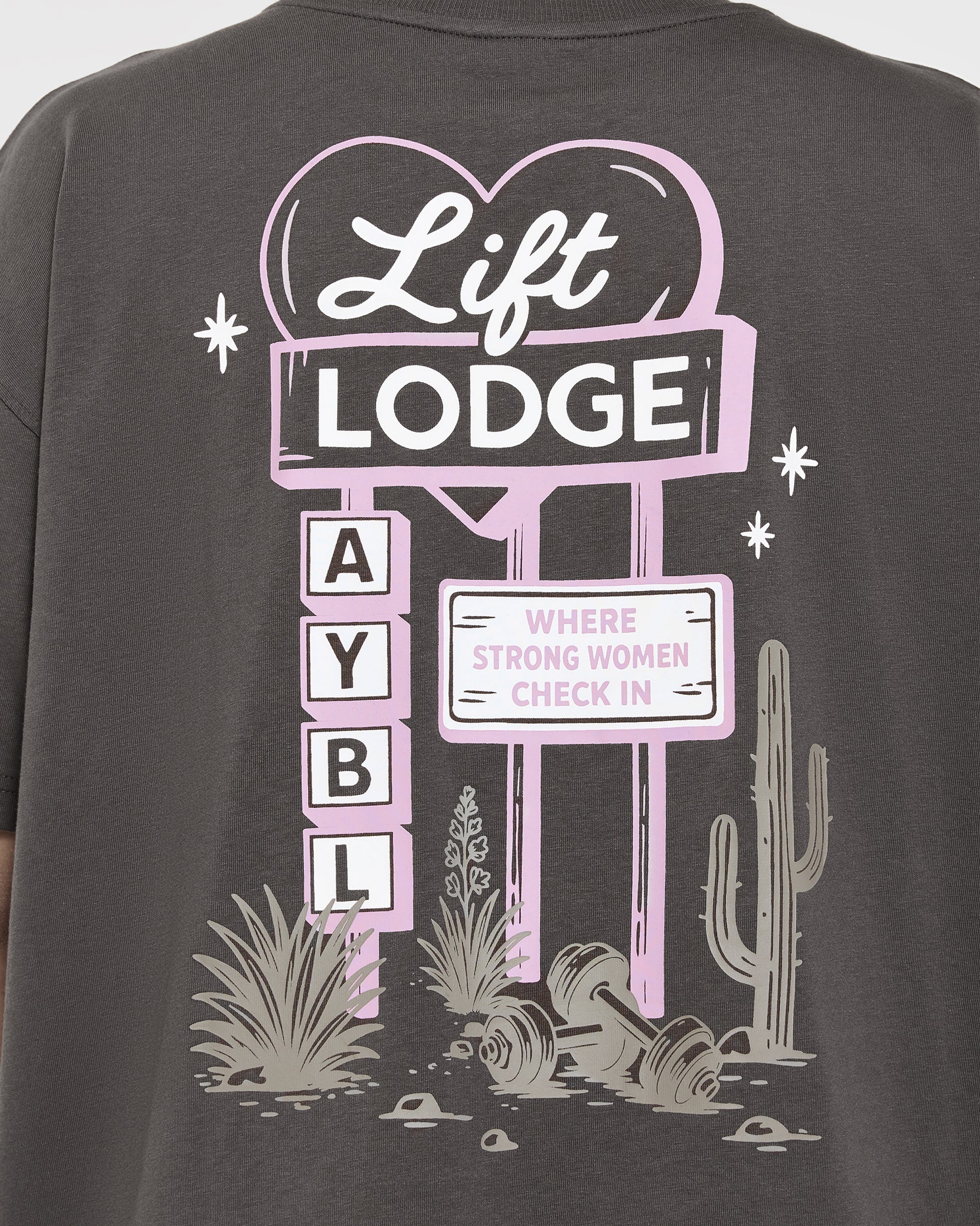 AYBL Lift Lodge Oversized T Shirt - Charcoal