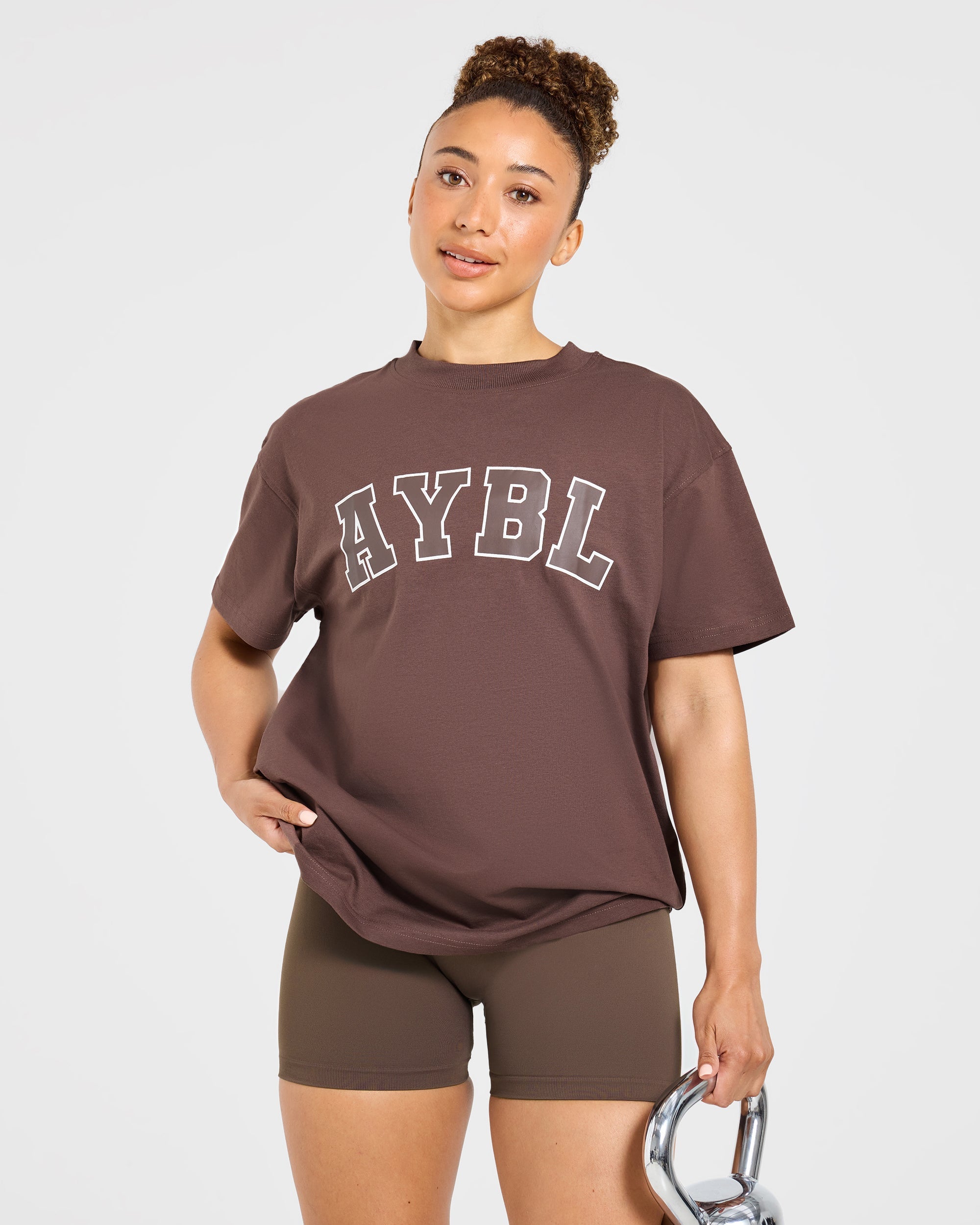 Varsity 2.0 Oversized T Shirt - Braun
