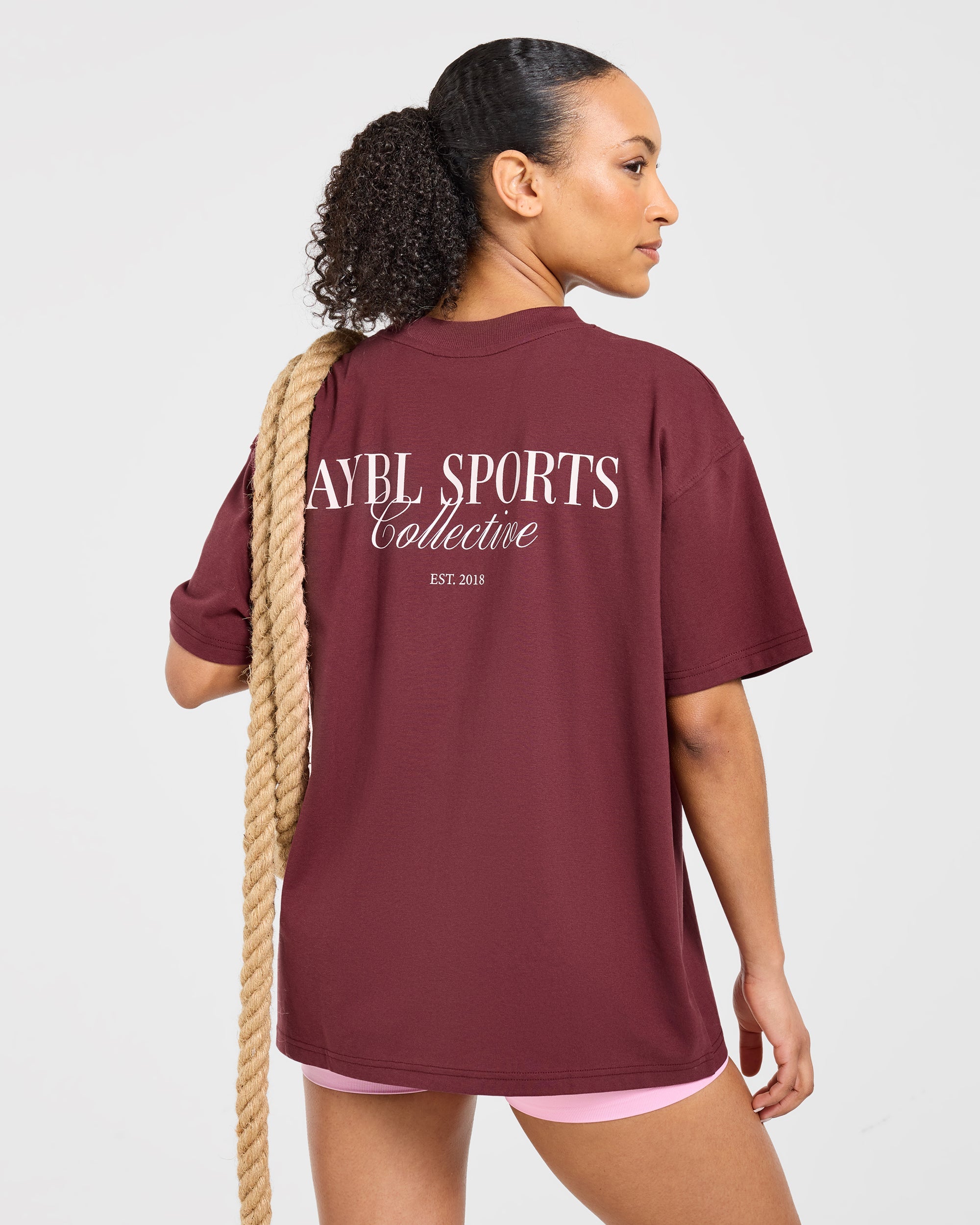Sports Collective Oversized T Shirt - Rot Wine