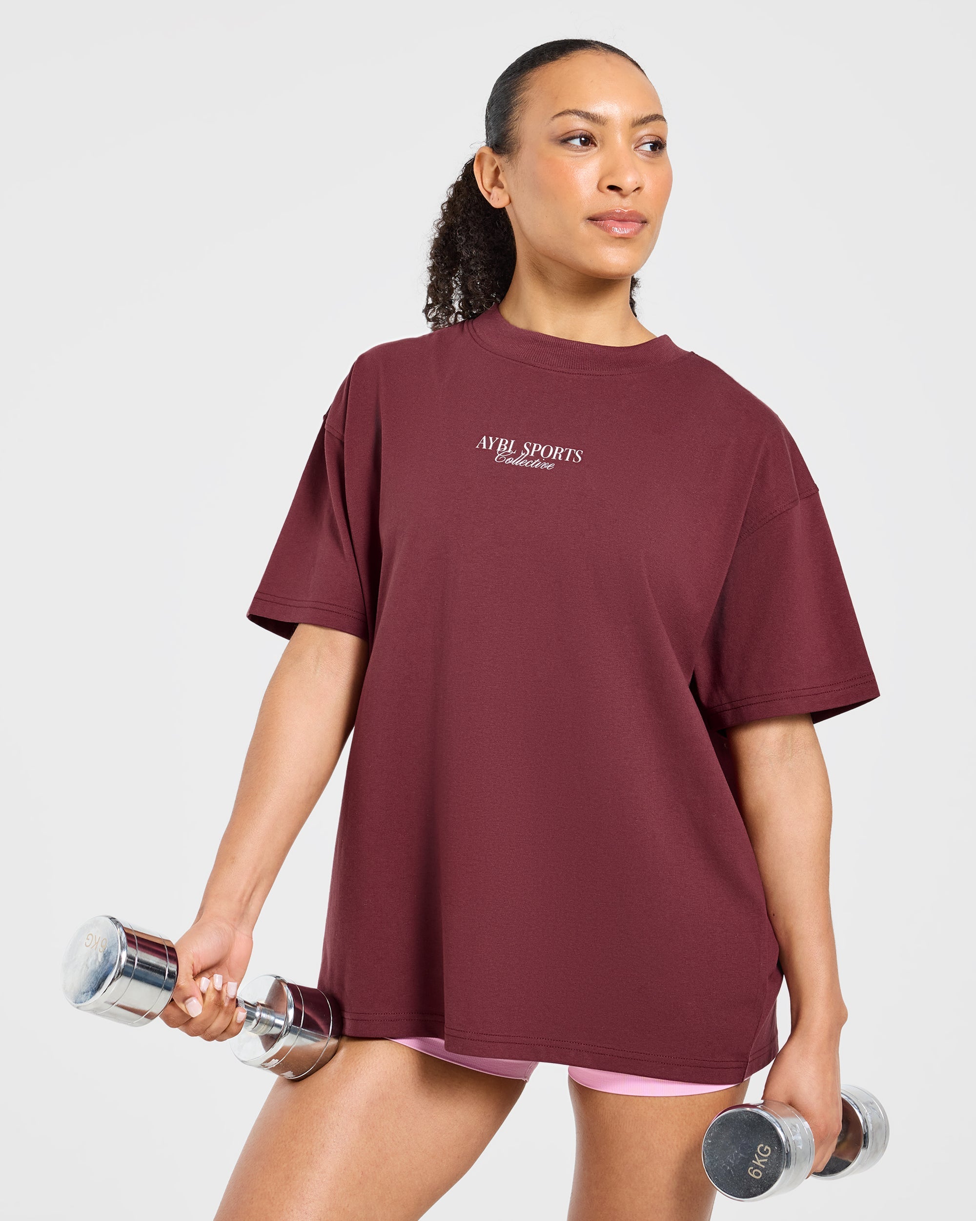 Sports Collective Oversized T Shirt - Rot Wine