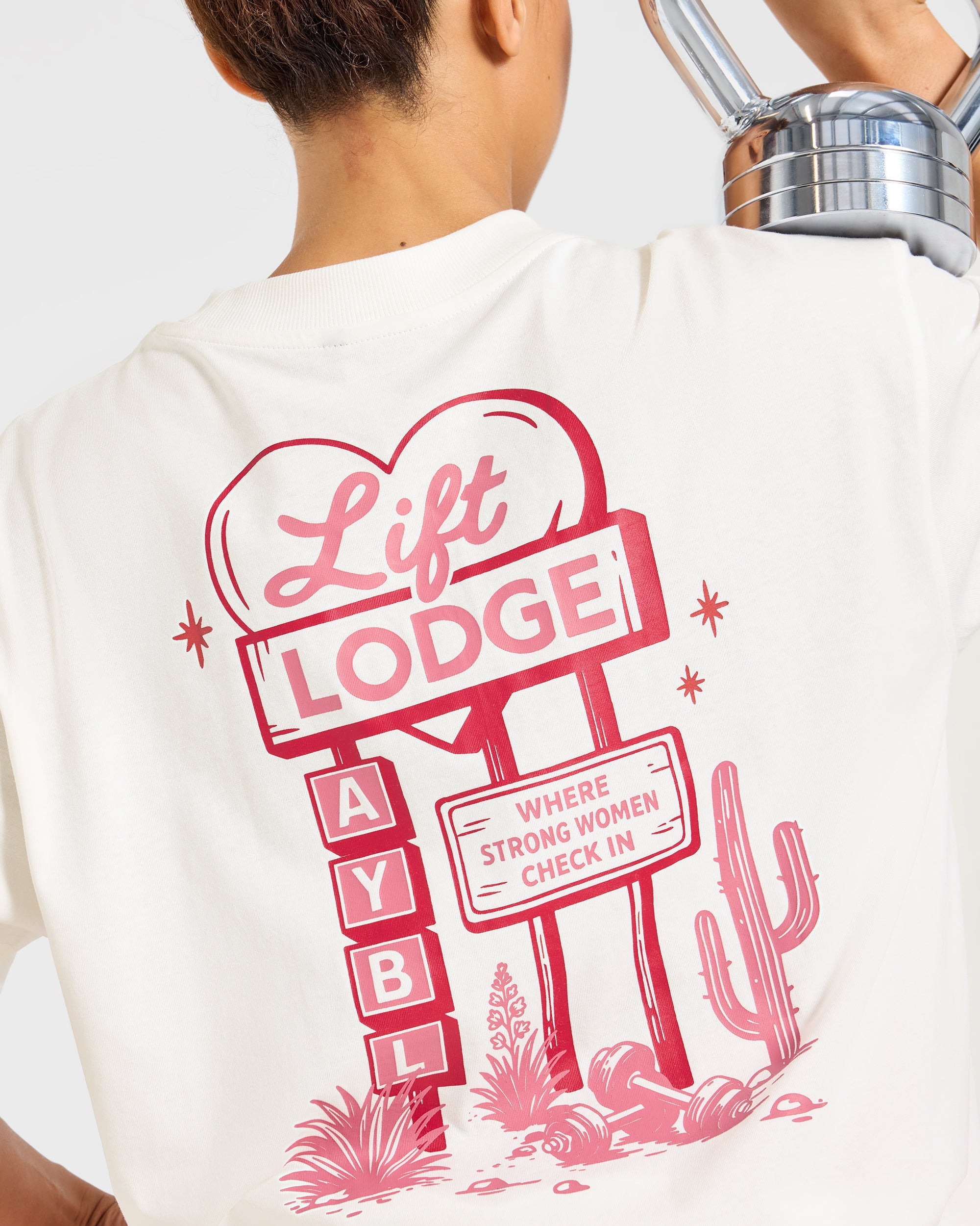 AYBL Lift Lodge Oversized T Shirt - Off Weiß