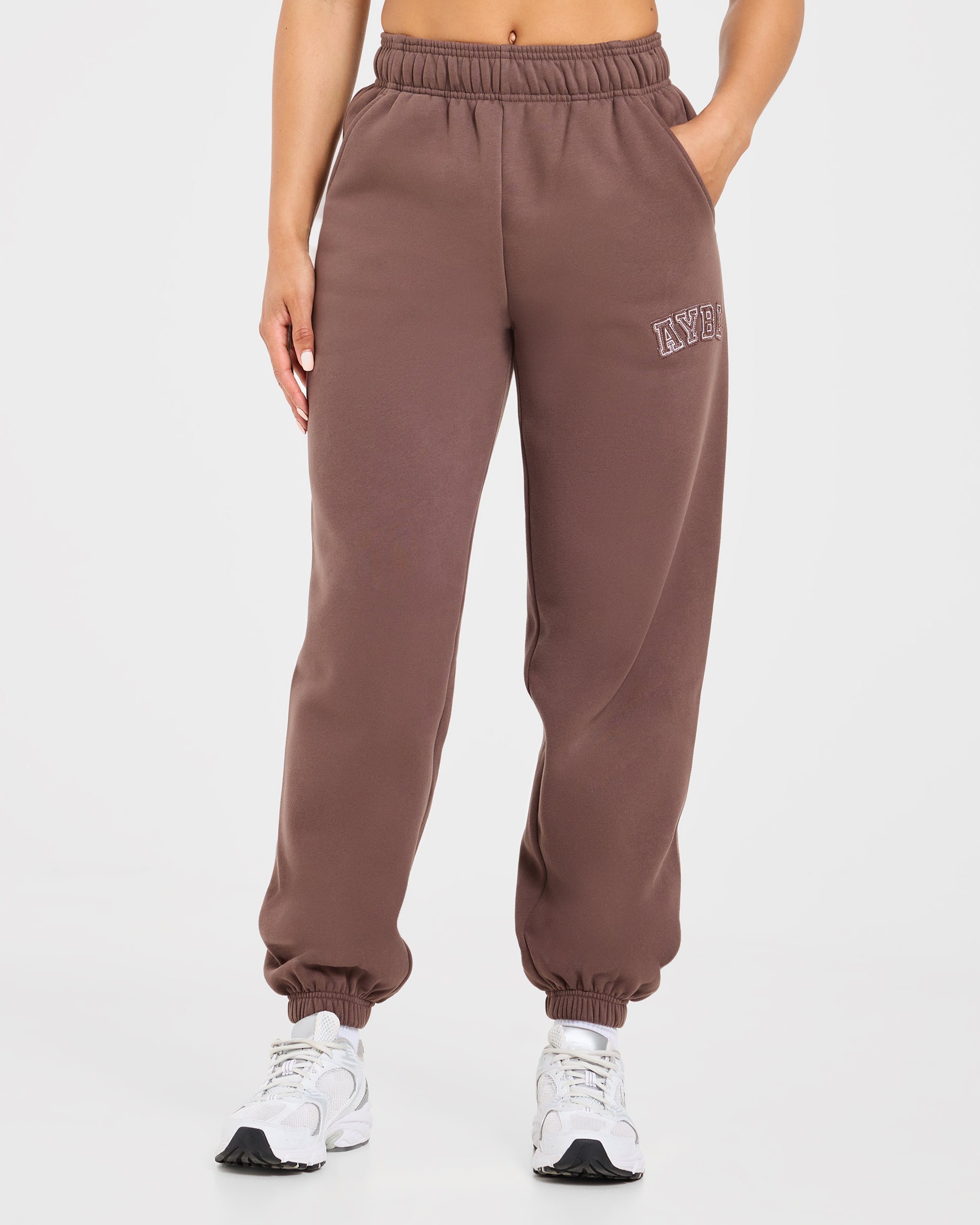 Varsity Applique Oversized Joggers - Braun