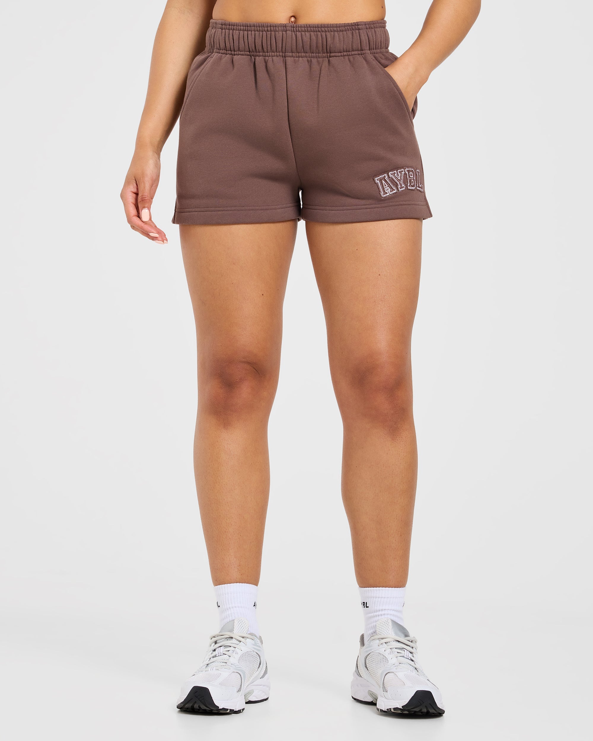 Varsity Applique Oversized Shorts - Braun