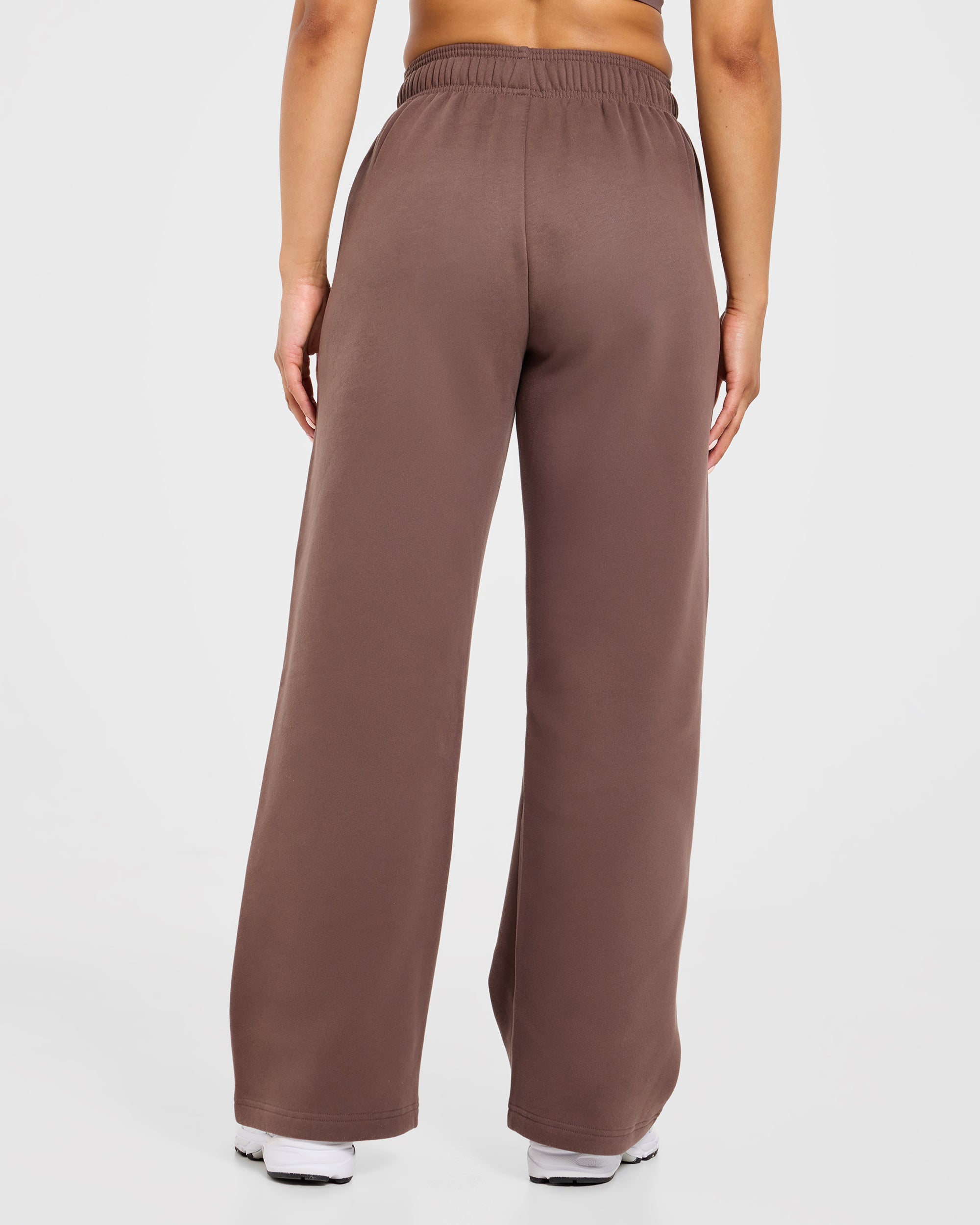 Varsity Applique Oversized Straight Leg Joggers - Braun
