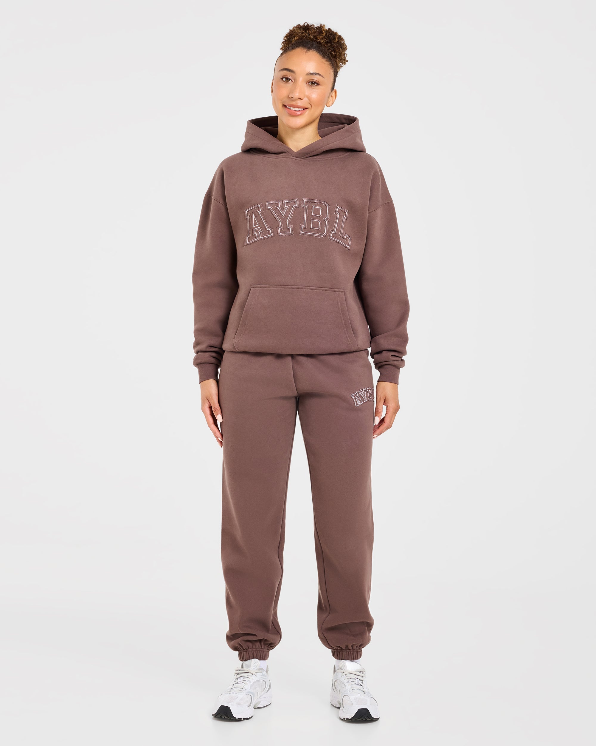 Varsity Applique Oversized Joggers - Braun