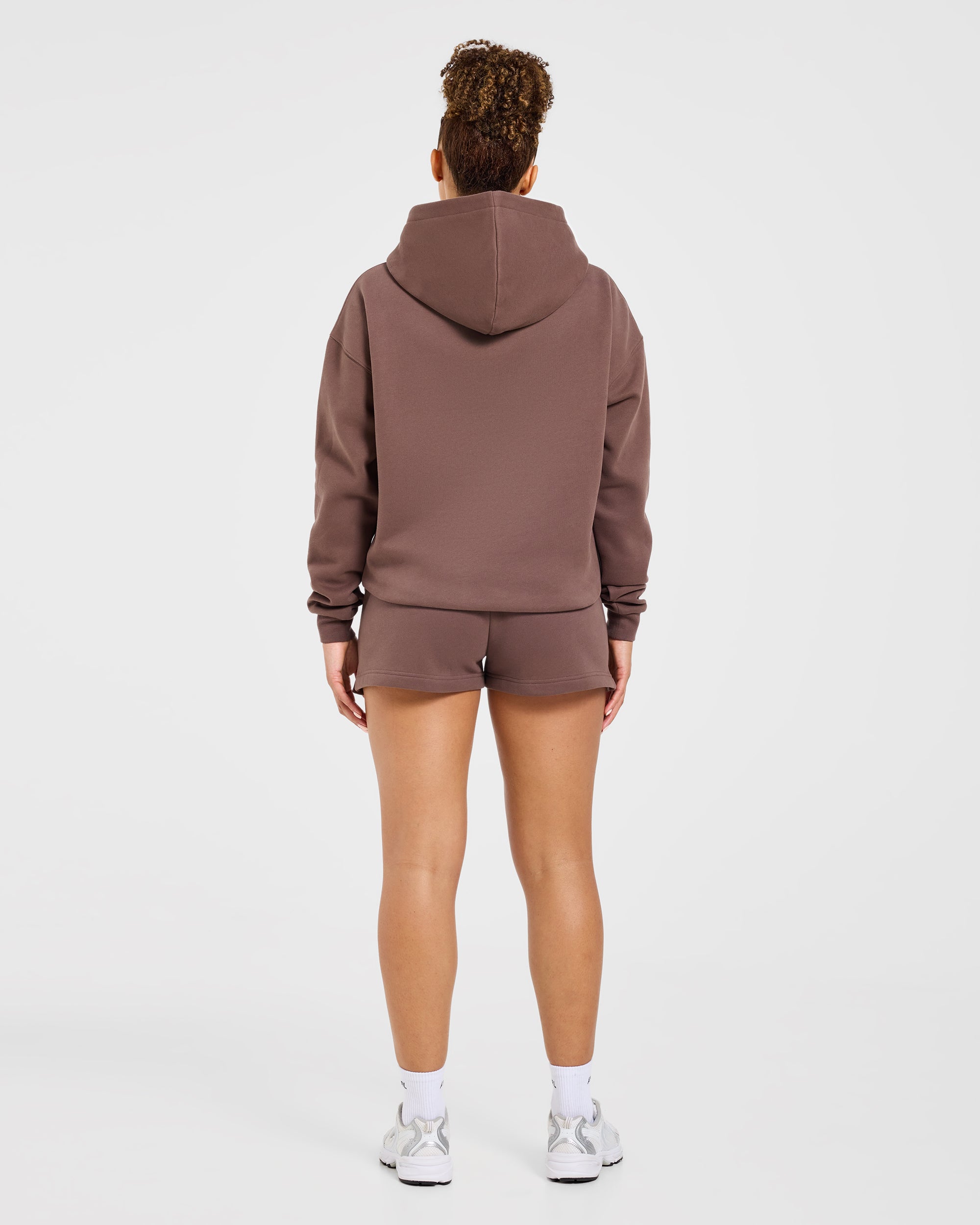 Varsity Applique Oversized Hoodie - Braun