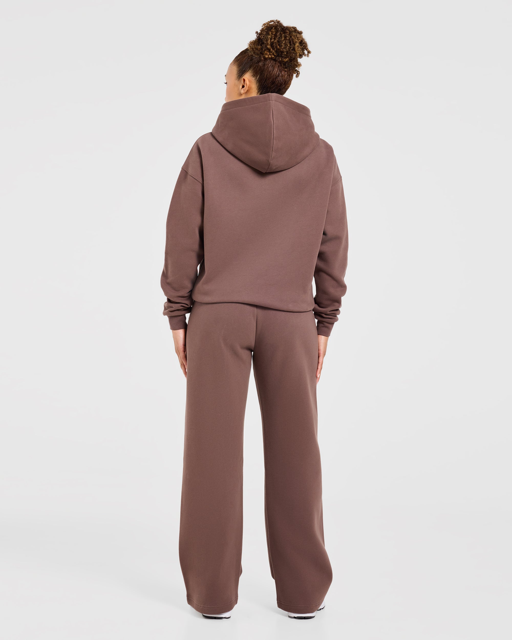 Varsity Applique Oversized Straight Leg Joggers - Braun
