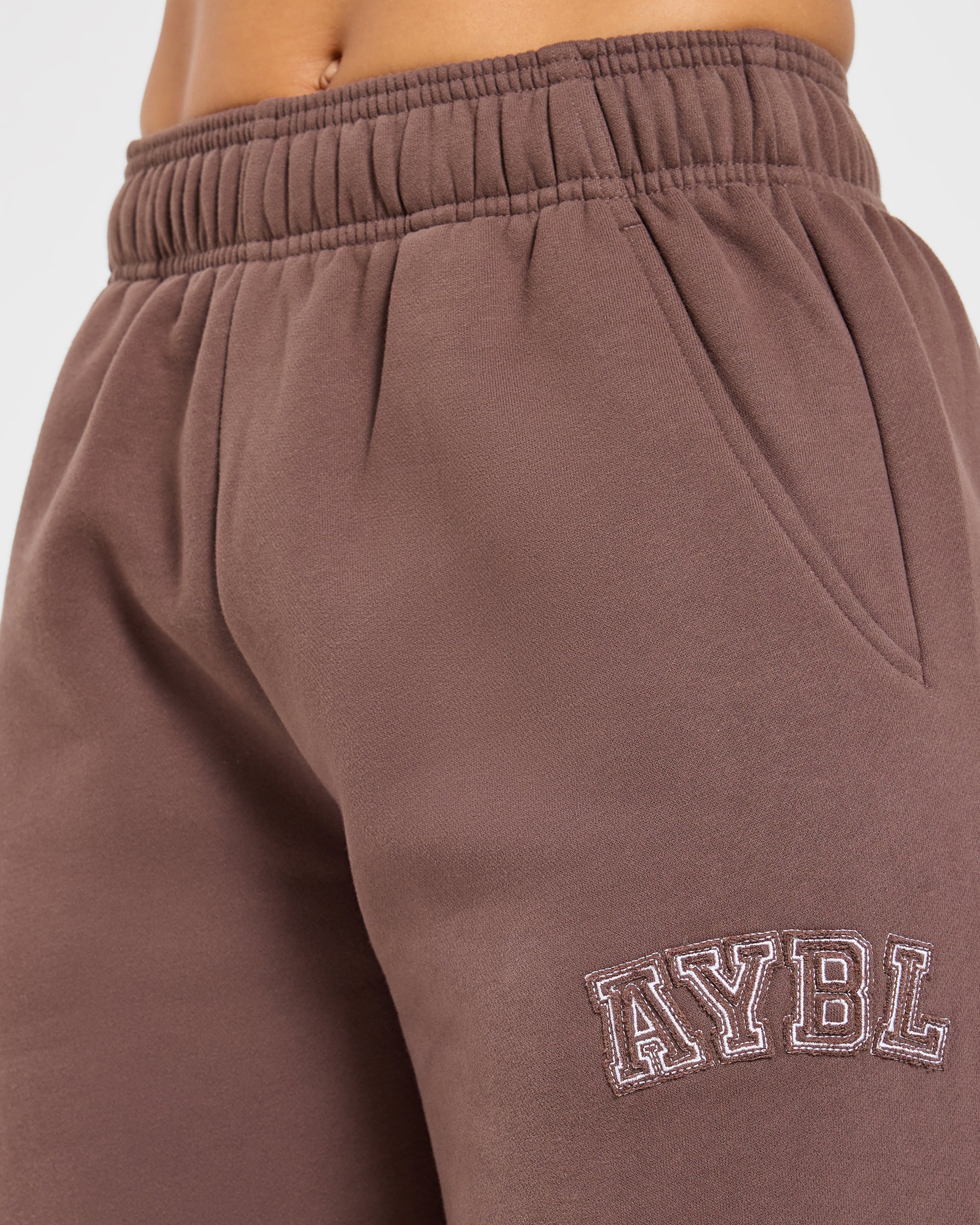 Varsity Applique Oversized Straight Leg Joggers - Braun