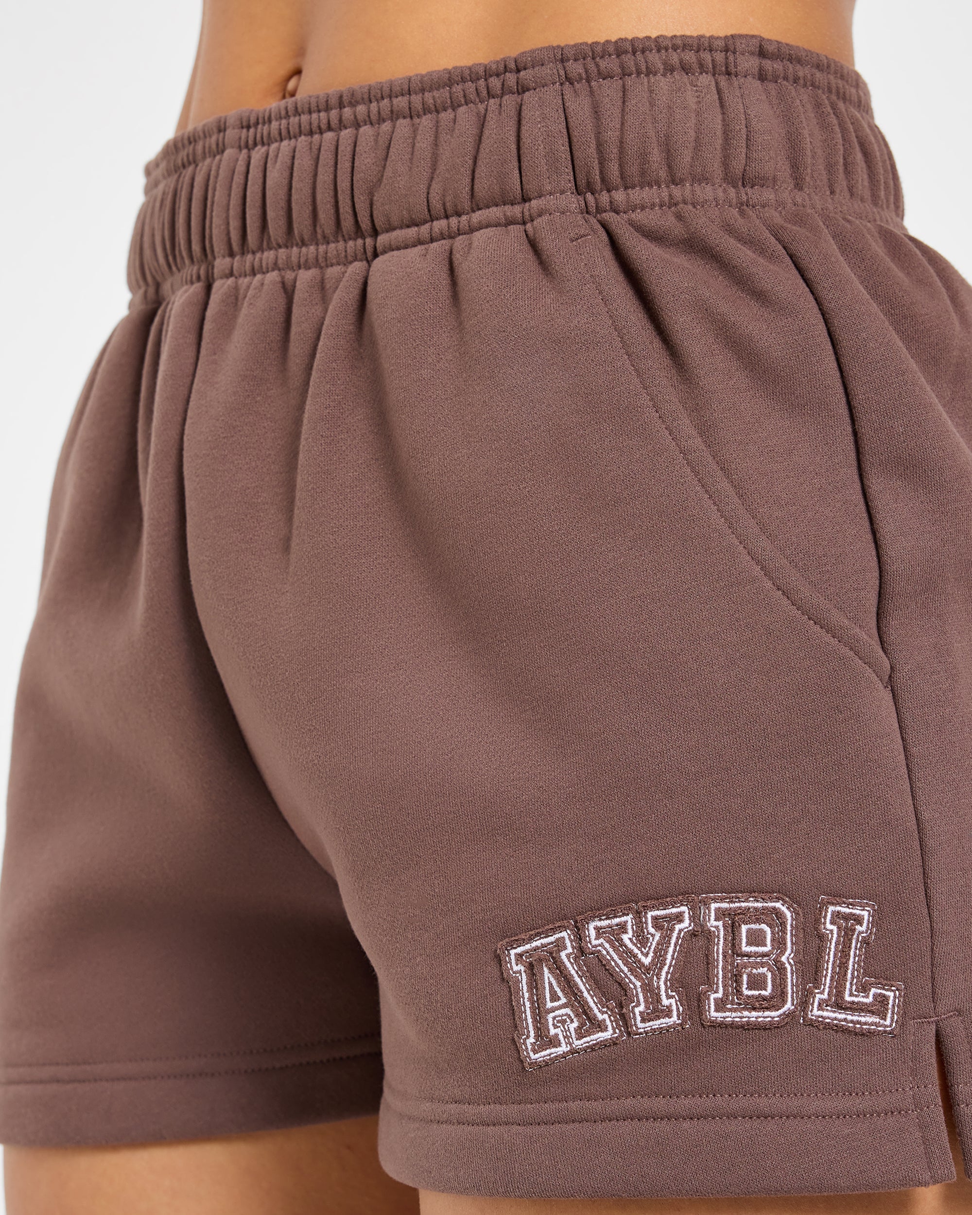Varsity Applique Oversized Shorts - Braun