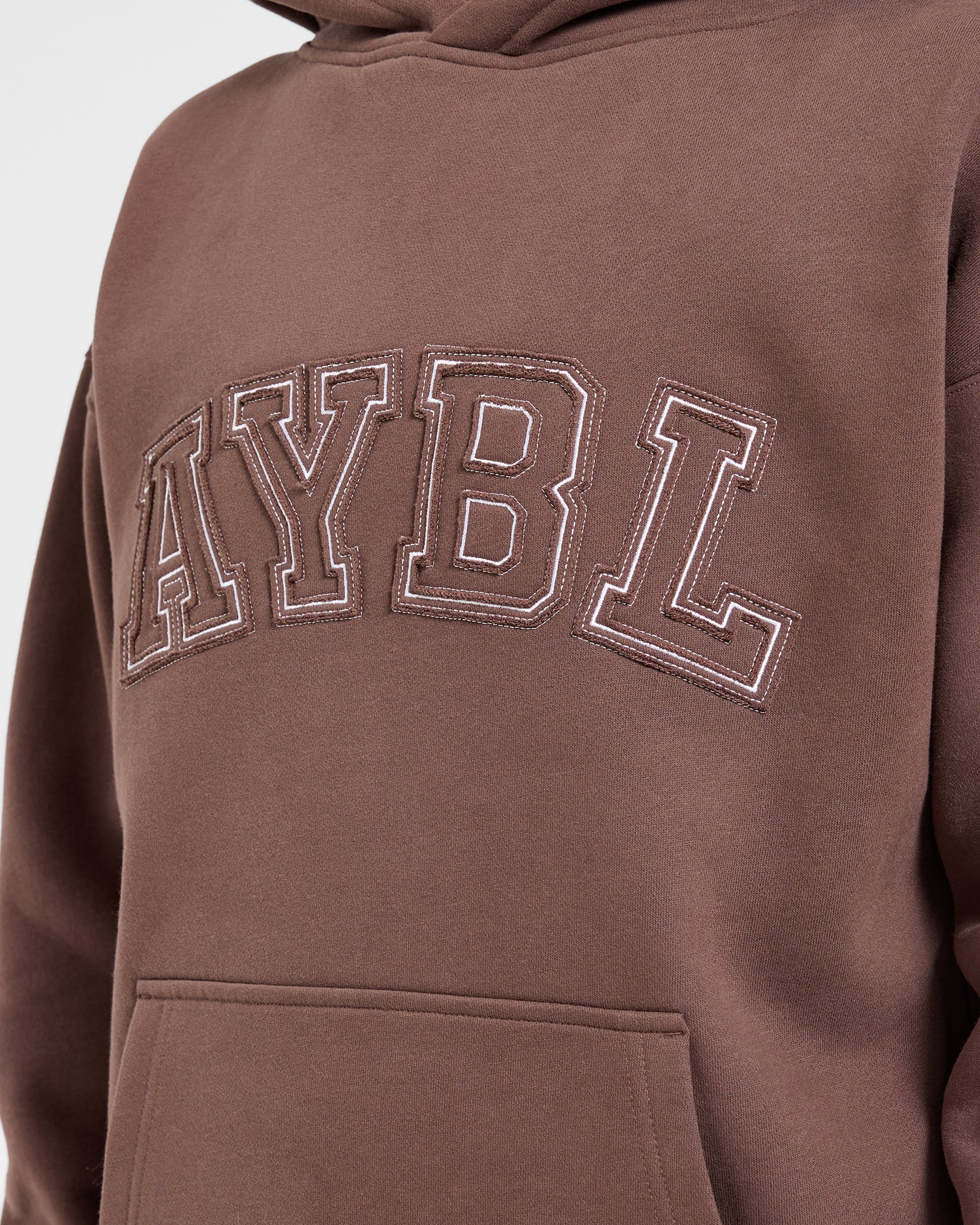 Varsity Applique Oversized Hoodie - Braun