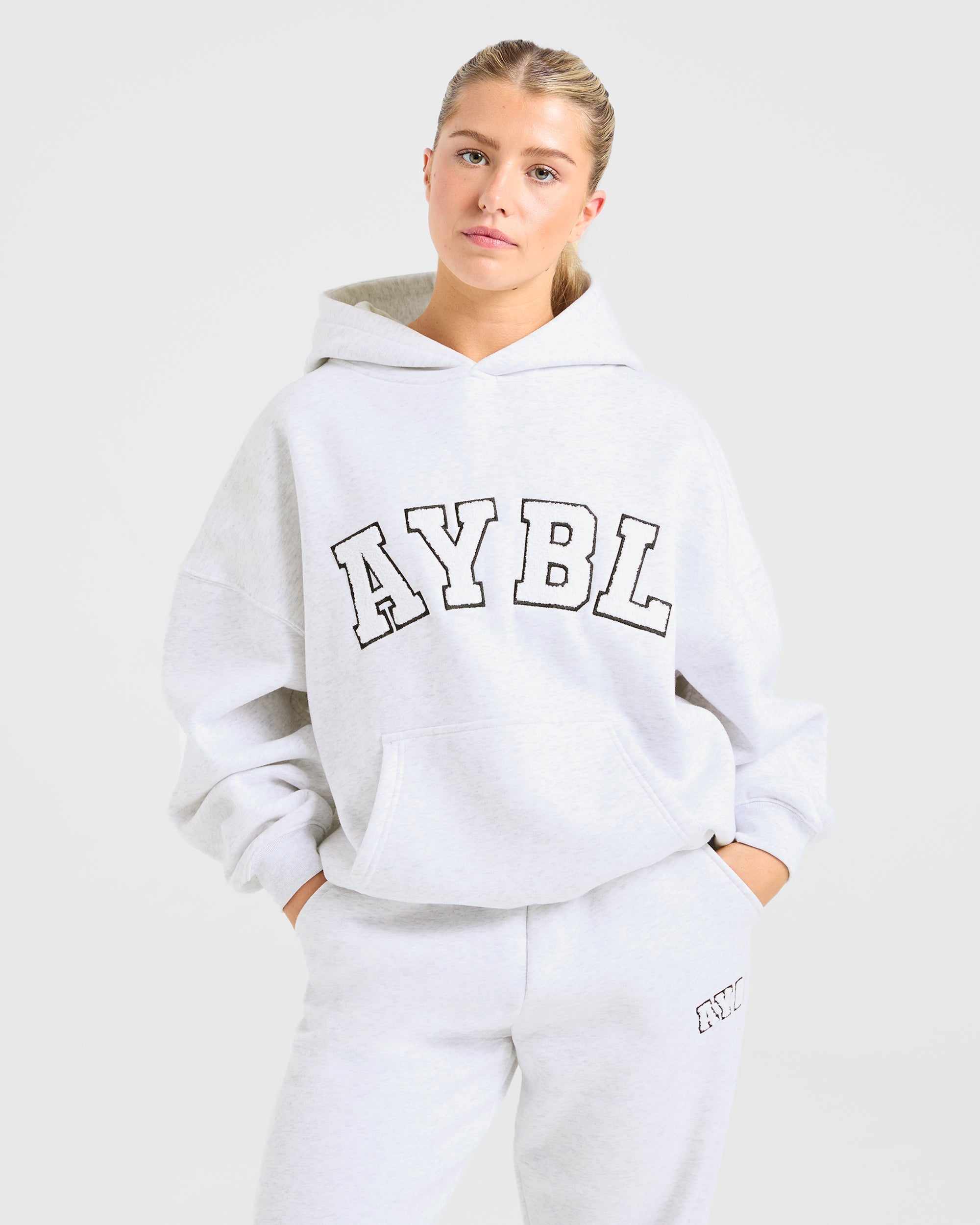 Varsity Oversized Hoodie - Heather Grau